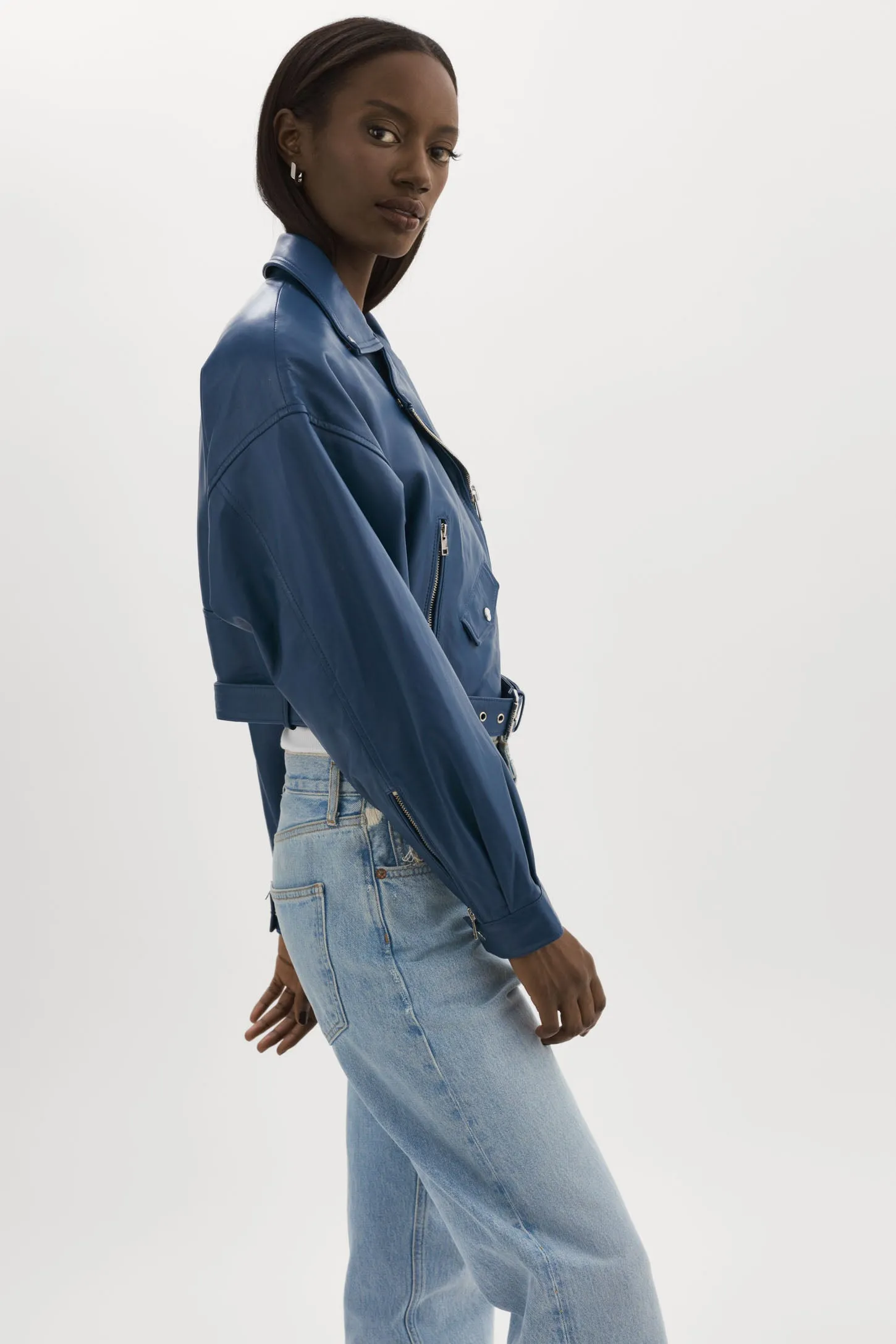 DYLAN | 80's Leather Biker Jacket sold by La Marque product image thumbnail 4