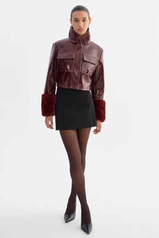 HEDDA | Cropped Faux Leather Jacket sold by LAMARQUE