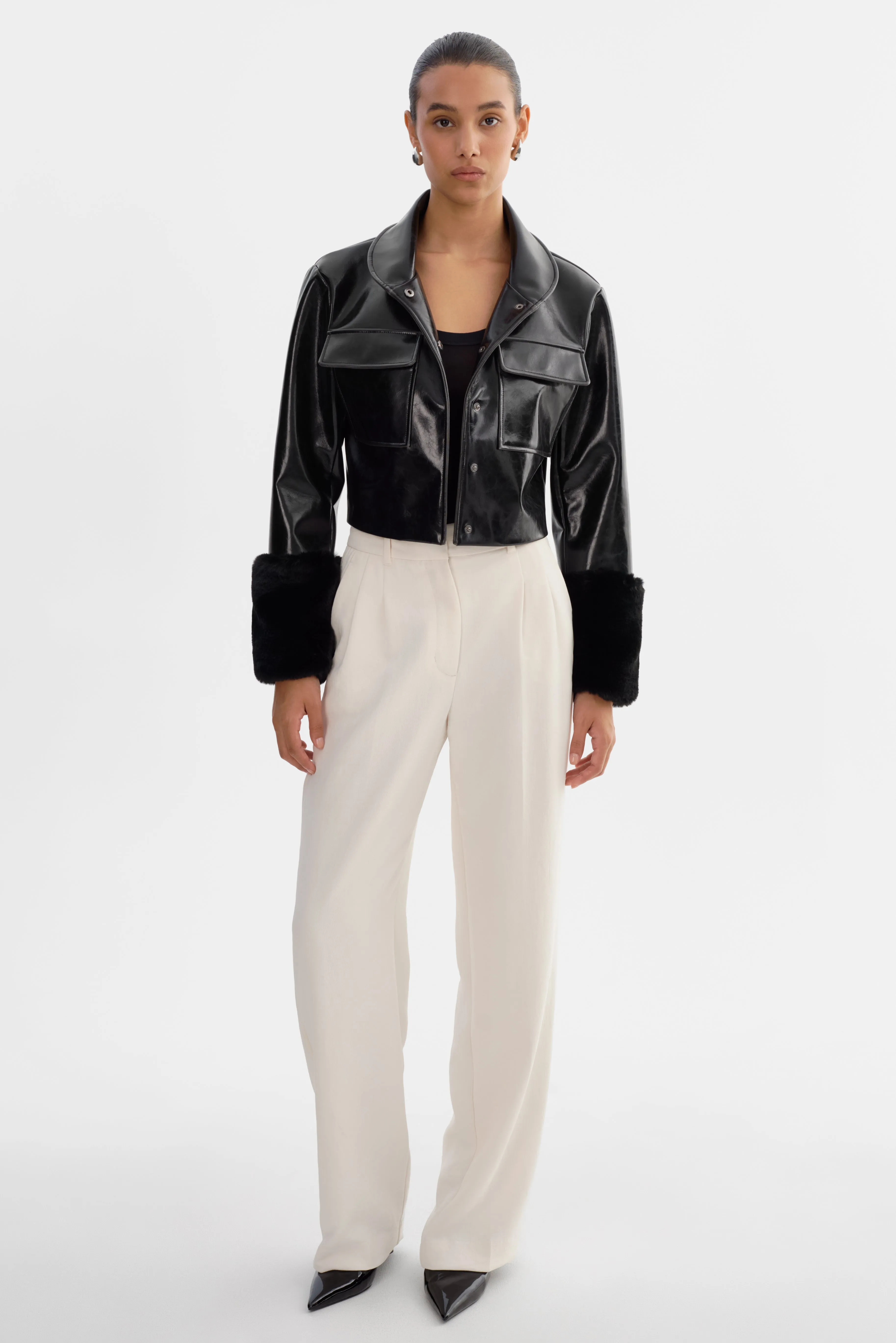 HEDDA | Cropped Faux Leather Jacket sold by LAMARQUE product image thumbnail 2