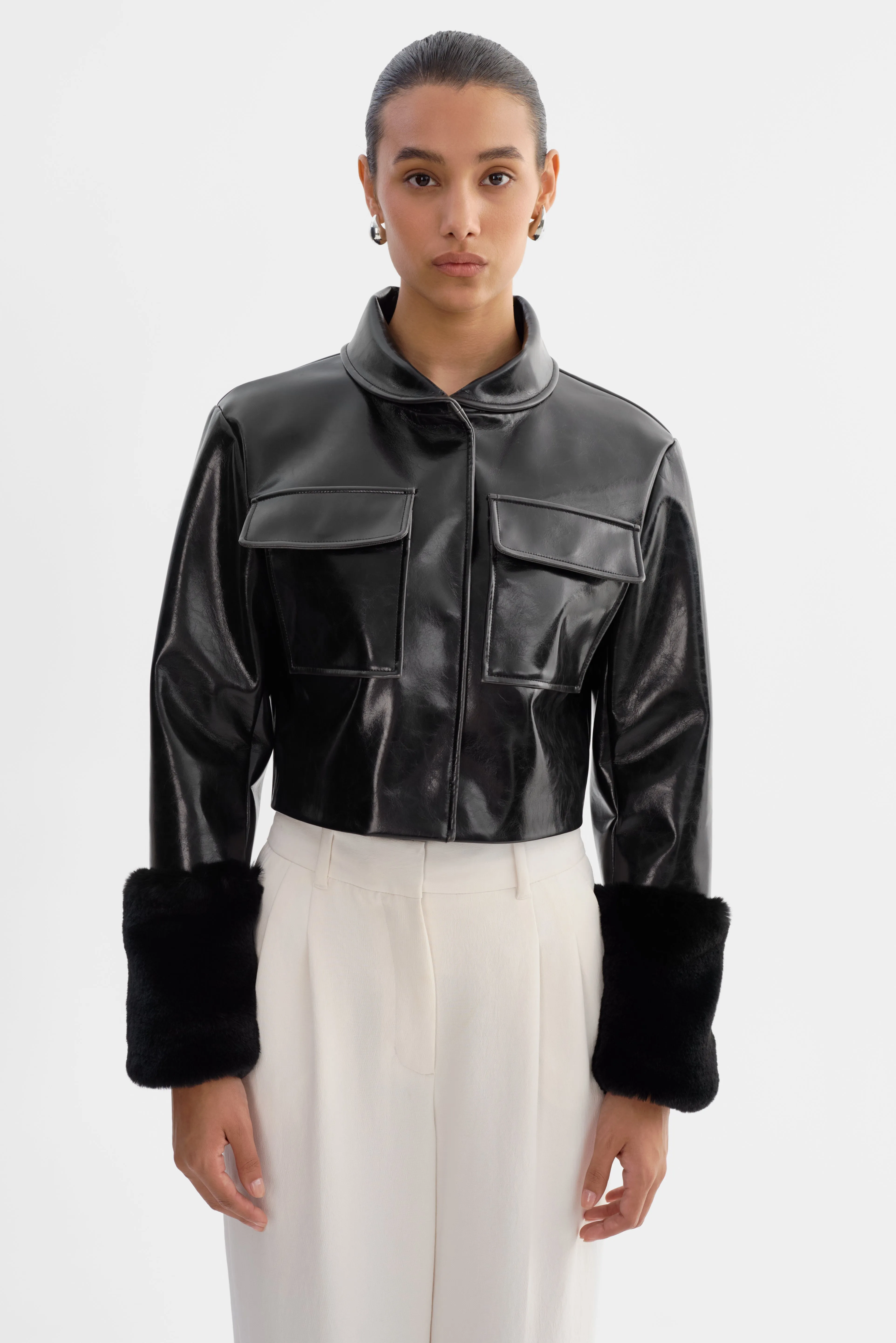 HEDDA | Cropped Faux Leather Jacket sold by LAMARQUE product image thumbnail 4