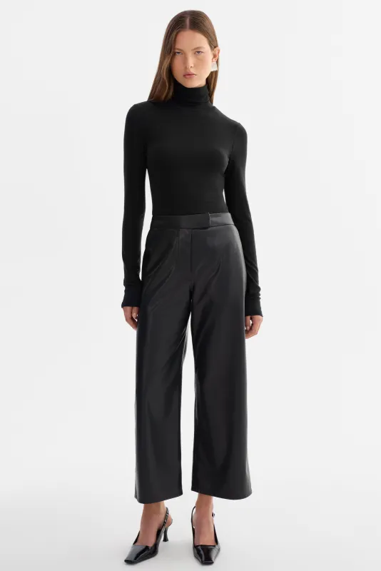LAEL | Cropped Faux Leather Trouser sold by LAMARQUE