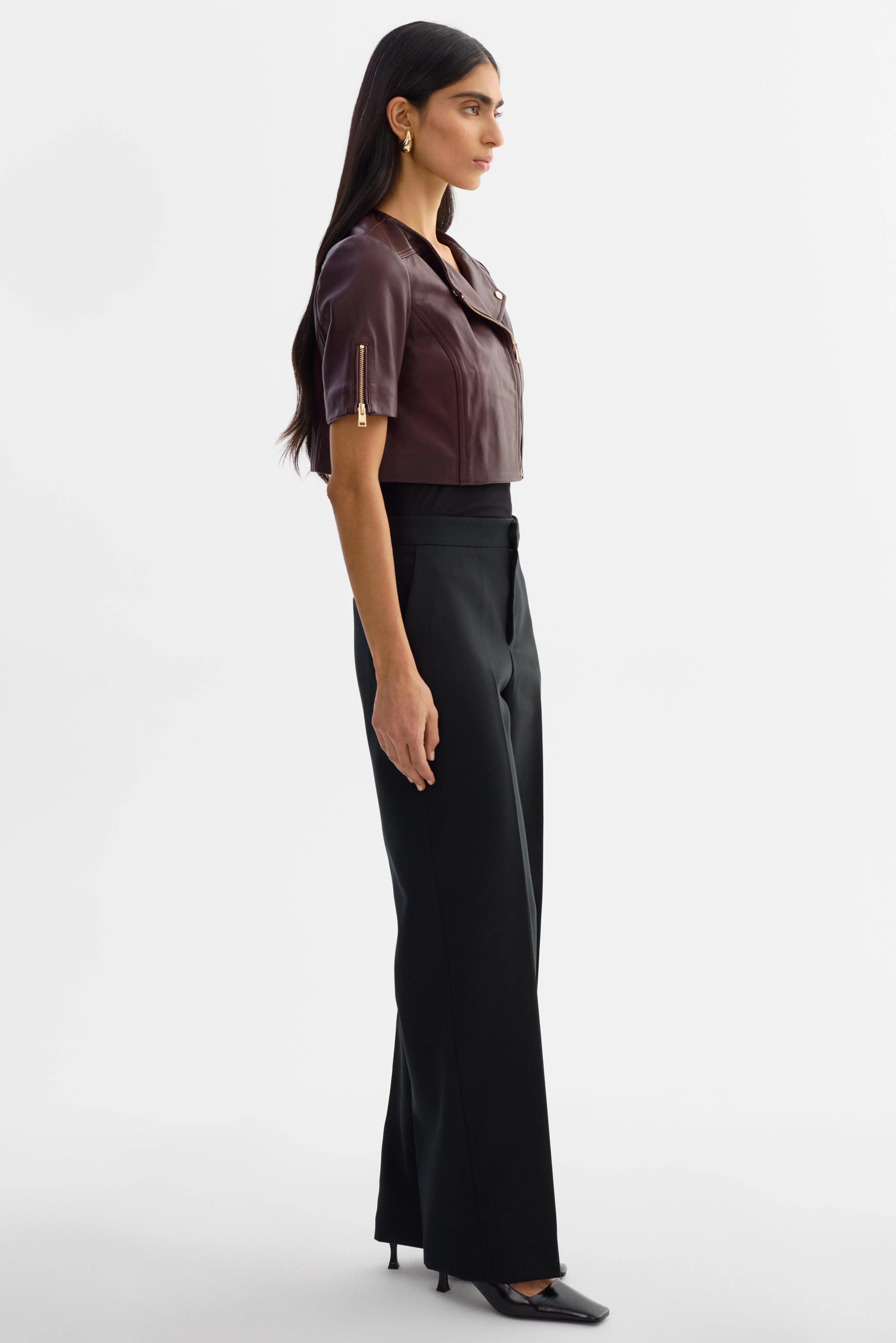 KIRSI GOLD | Cropped Biker Jacket sold by LAMARQUE product image thumbnail 5