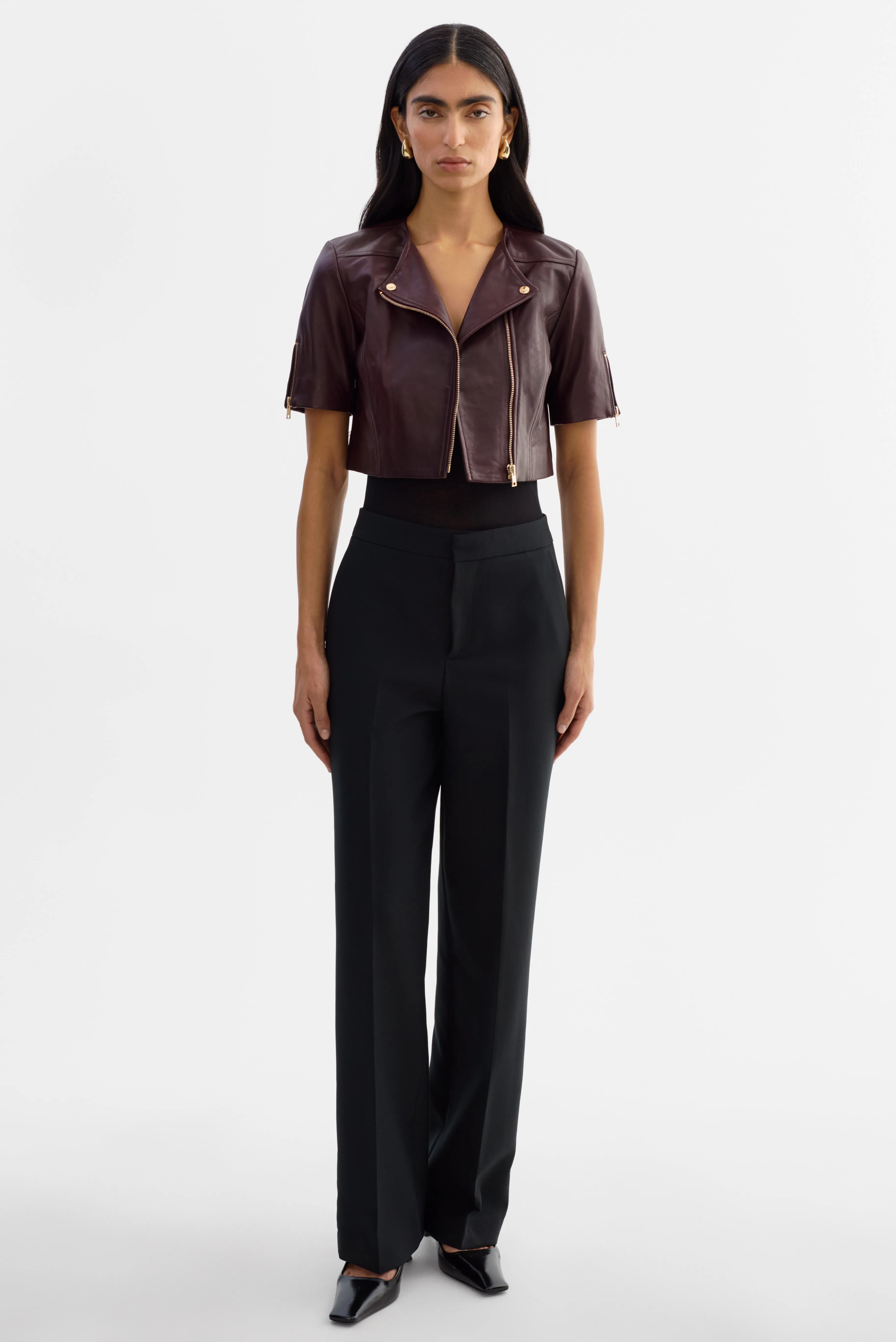 KIRSI GOLD | Cropped Biker Jacket sold by LAMARQUE product image thumbnail 2