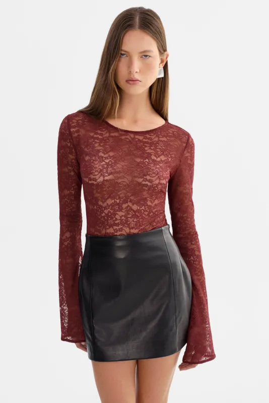 AMELIA | Lace Long Sleeve Top sold by LAMARQUE