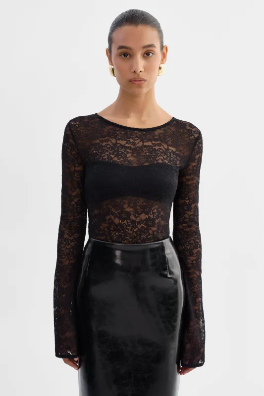 AMELIA | Lace Long Sleeve Top sold by LAMARQUE