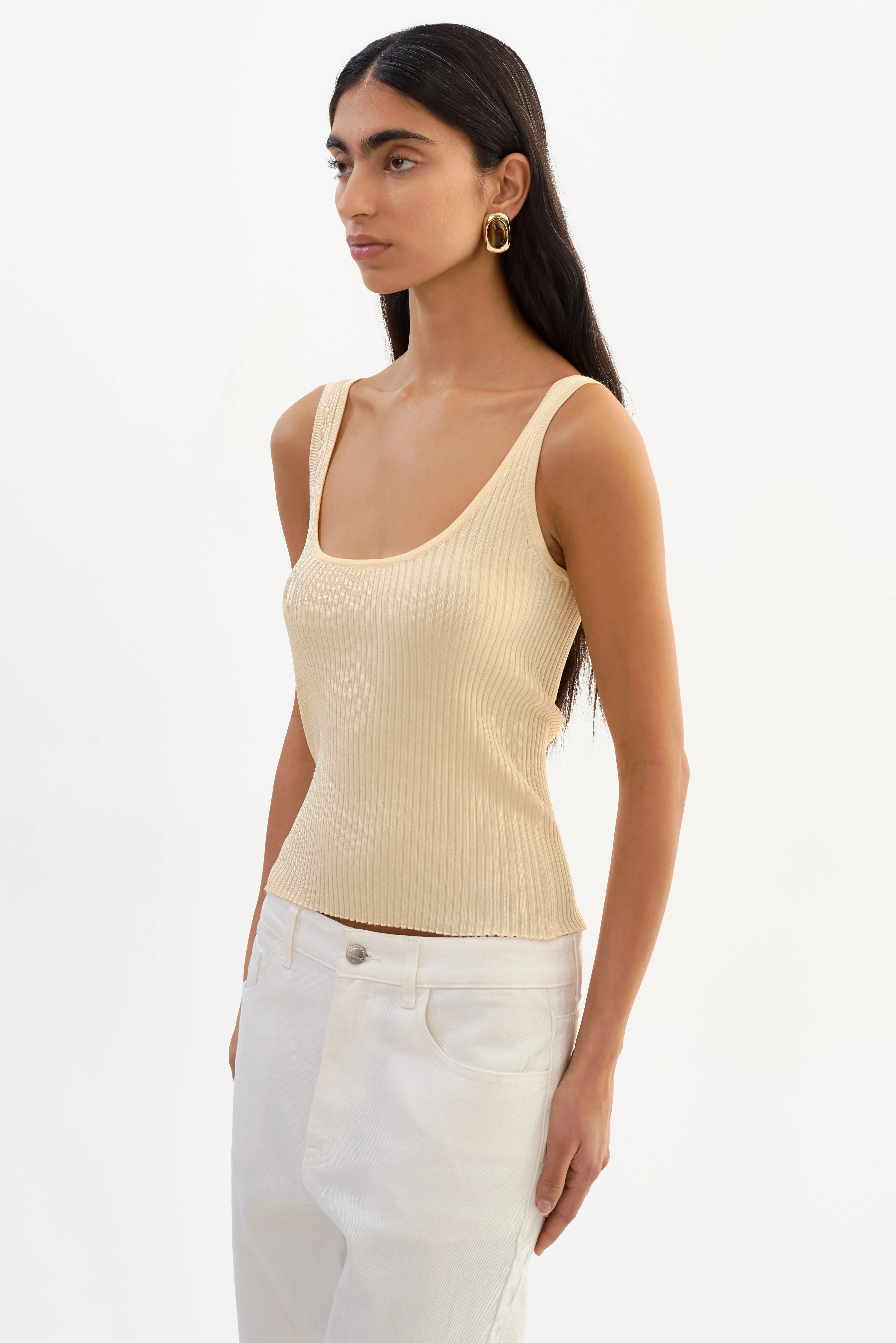 BISTA | Shimmery Rib Knit Tank Top sold by LAMARQUE product image thumbnail 5