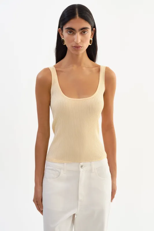 BISTA | Shimmery Rib Knit Tank Top sold by LAMARQUE