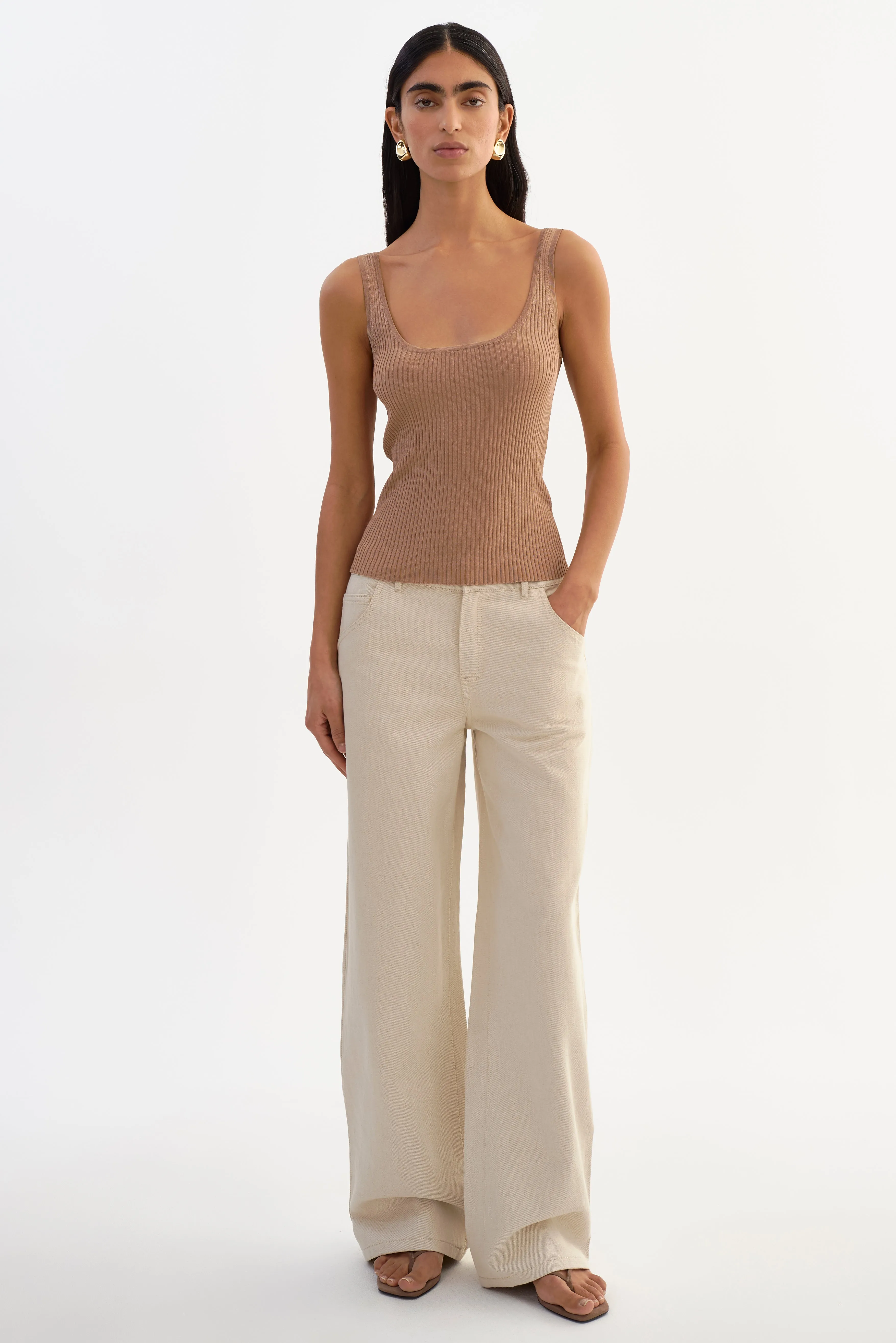 BISTA | Shimmery Rib Knit Tank Top sold by LAMARQUE product image thumbnail 2