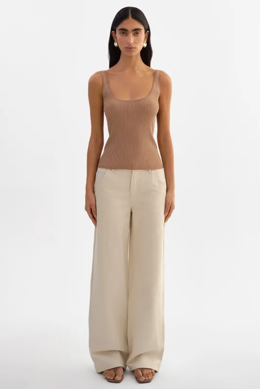 BISTA | Shimmery Rib Knit Tank Top made by LAMARQUE