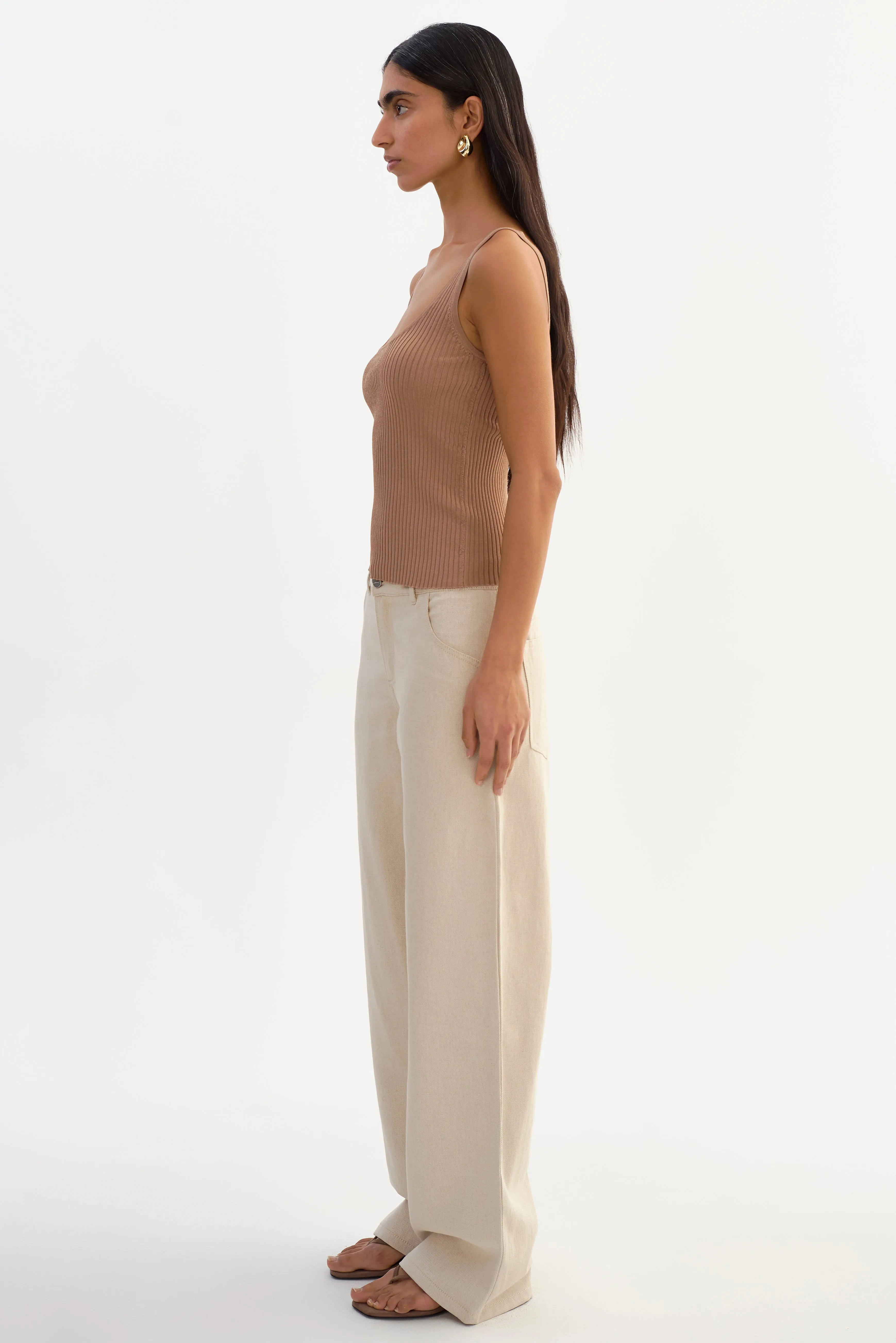 BISTA | Shimmery Rib Knit Tank Top sold by LAMARQUE product image thumbnail 4