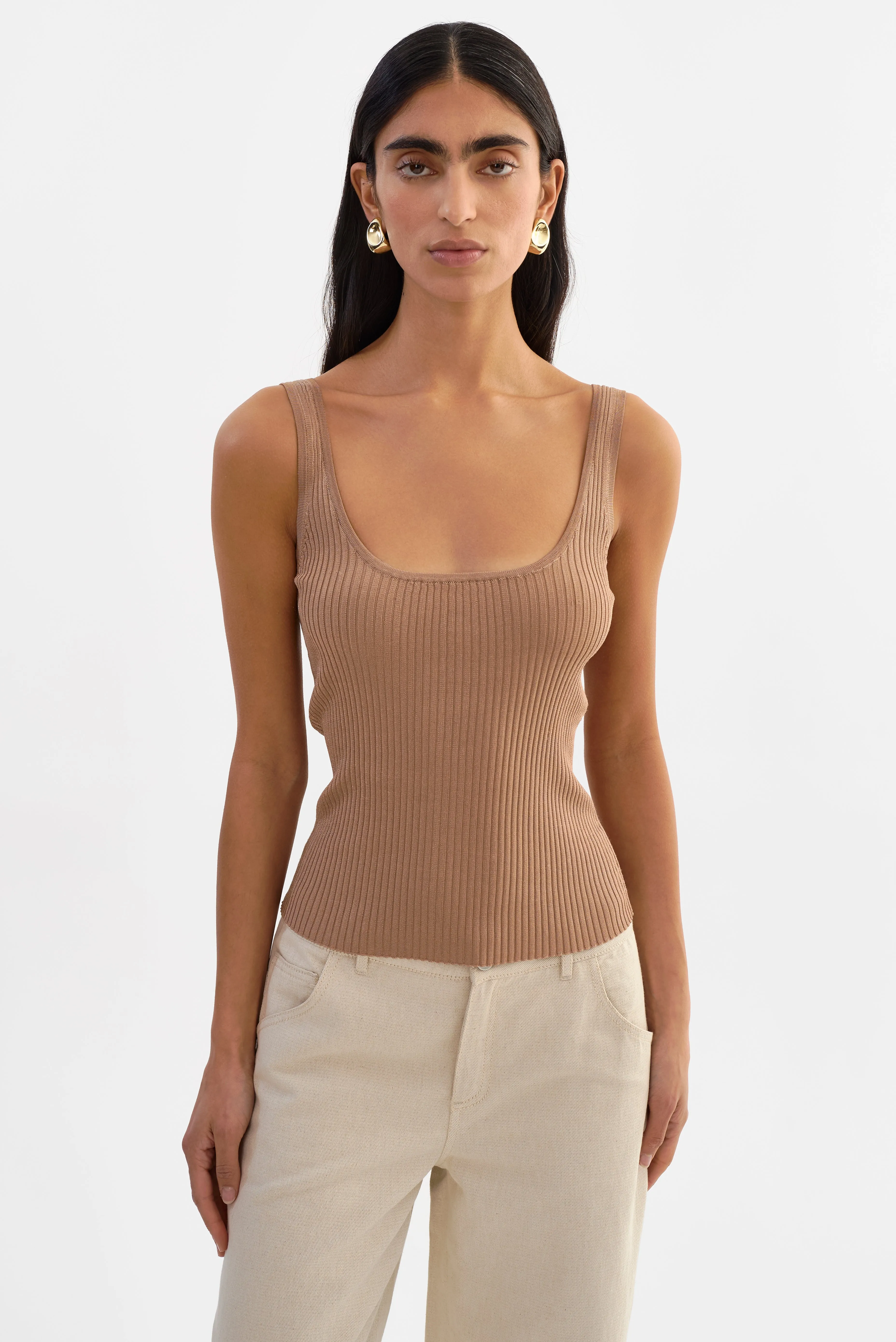 BISTA | Shimmery Rib Knit Tank Top sold by LAMARQUE product image thumbnail 3