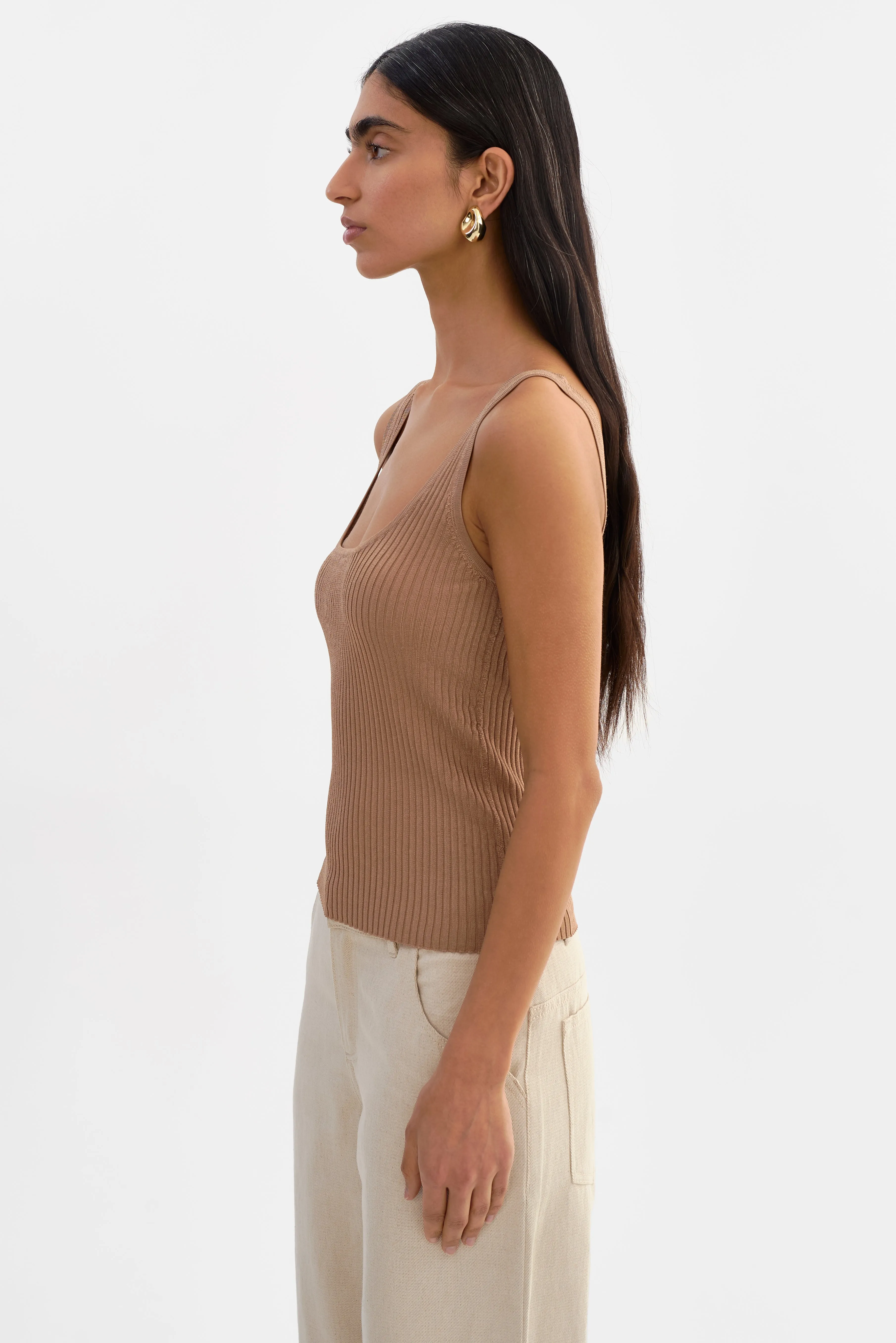 BISTA | Shimmery Rib Knit Tank Top sold by LAMARQUE product image thumbnail 5