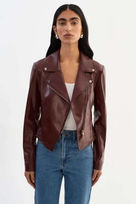 PASCALE | Fitted Faux Leather Jacket made by LAMARQUE