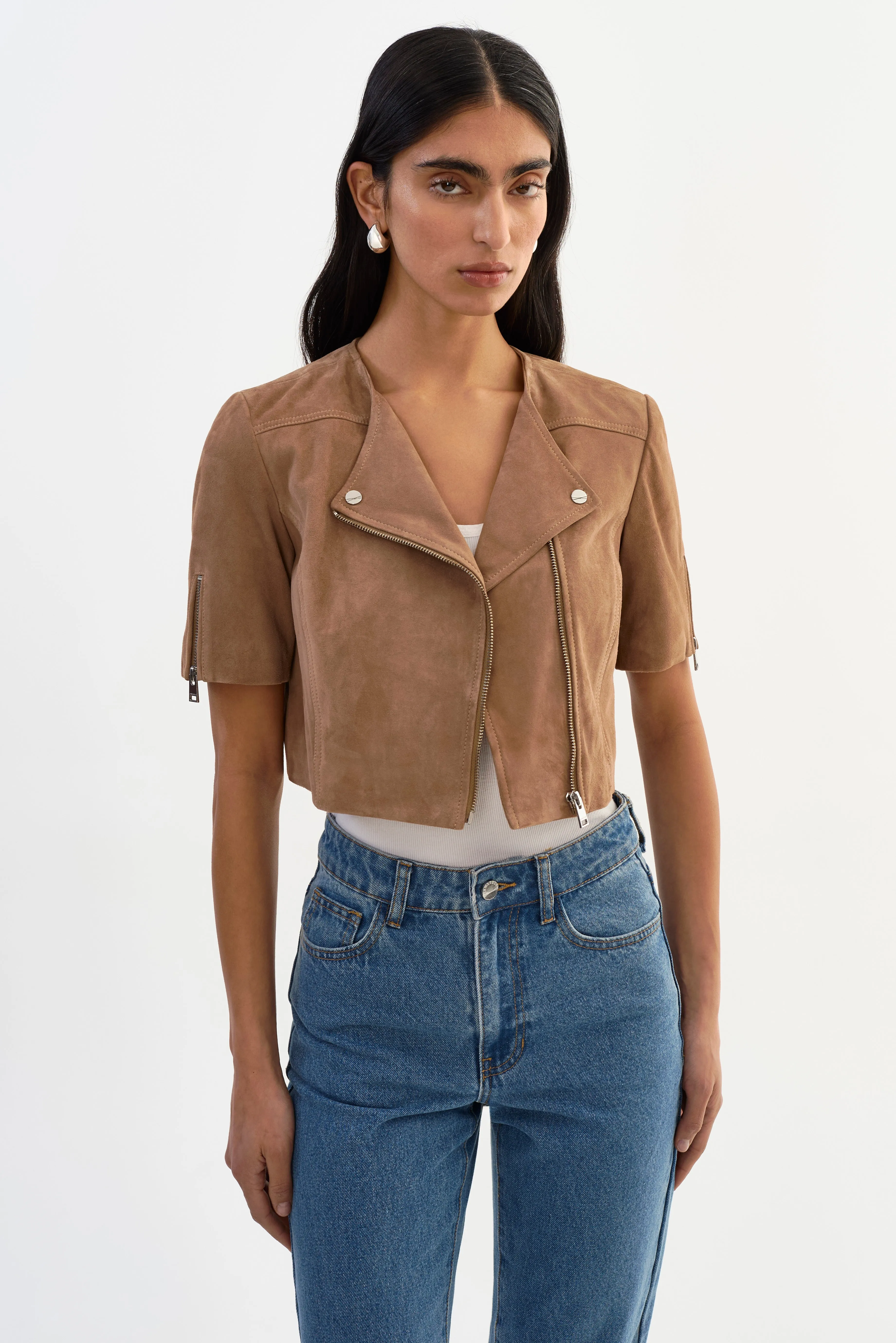 KIRSI S | Cropped Suede Jacket sold by LAMARQUE product image thumbnail 3