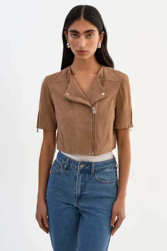 KIRSI S | Cropped Suede Jacket made by LAMARQUE
