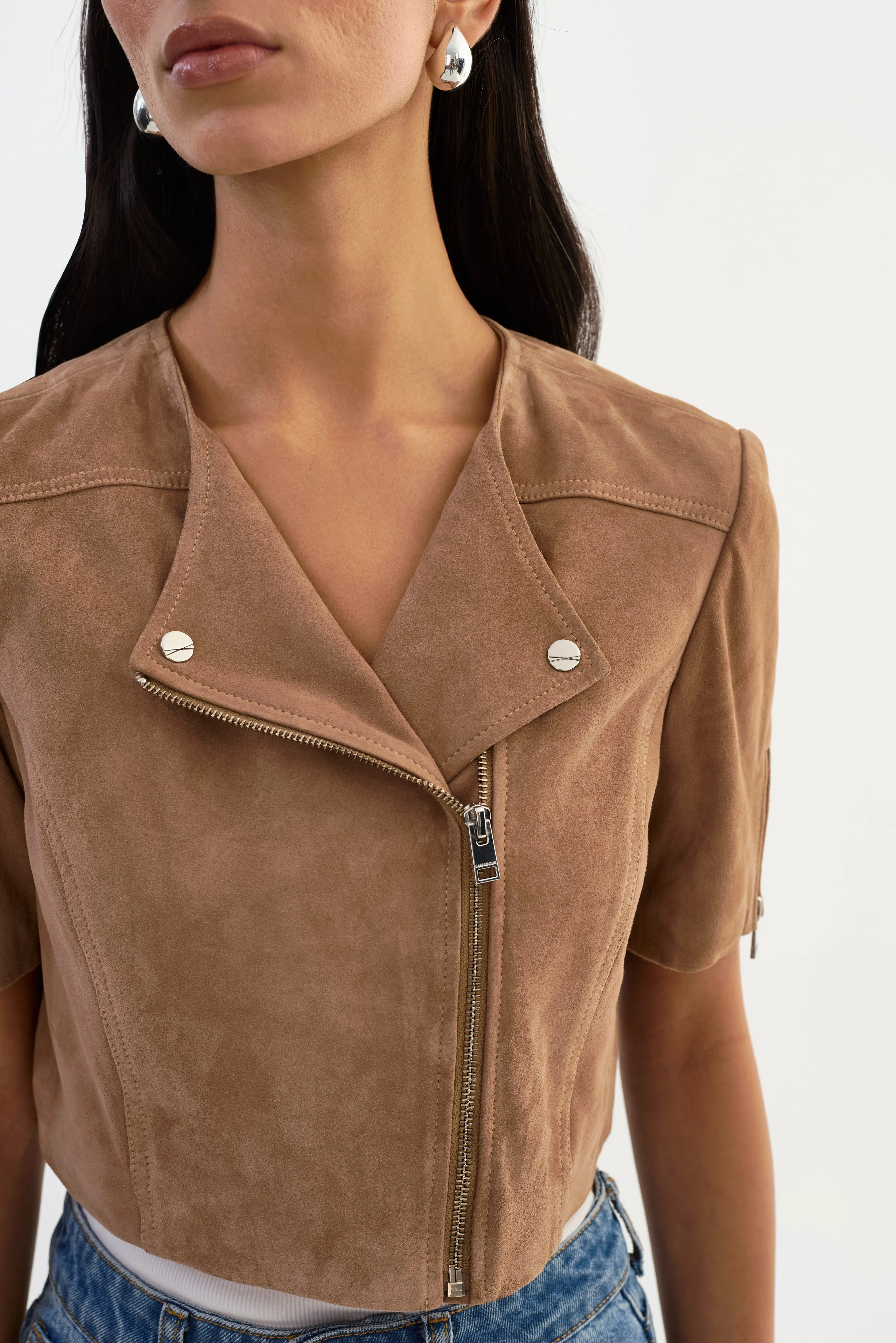 KIRSI S | Cropped Suede Jacket sold by LAMARQUE product image thumbnail 4