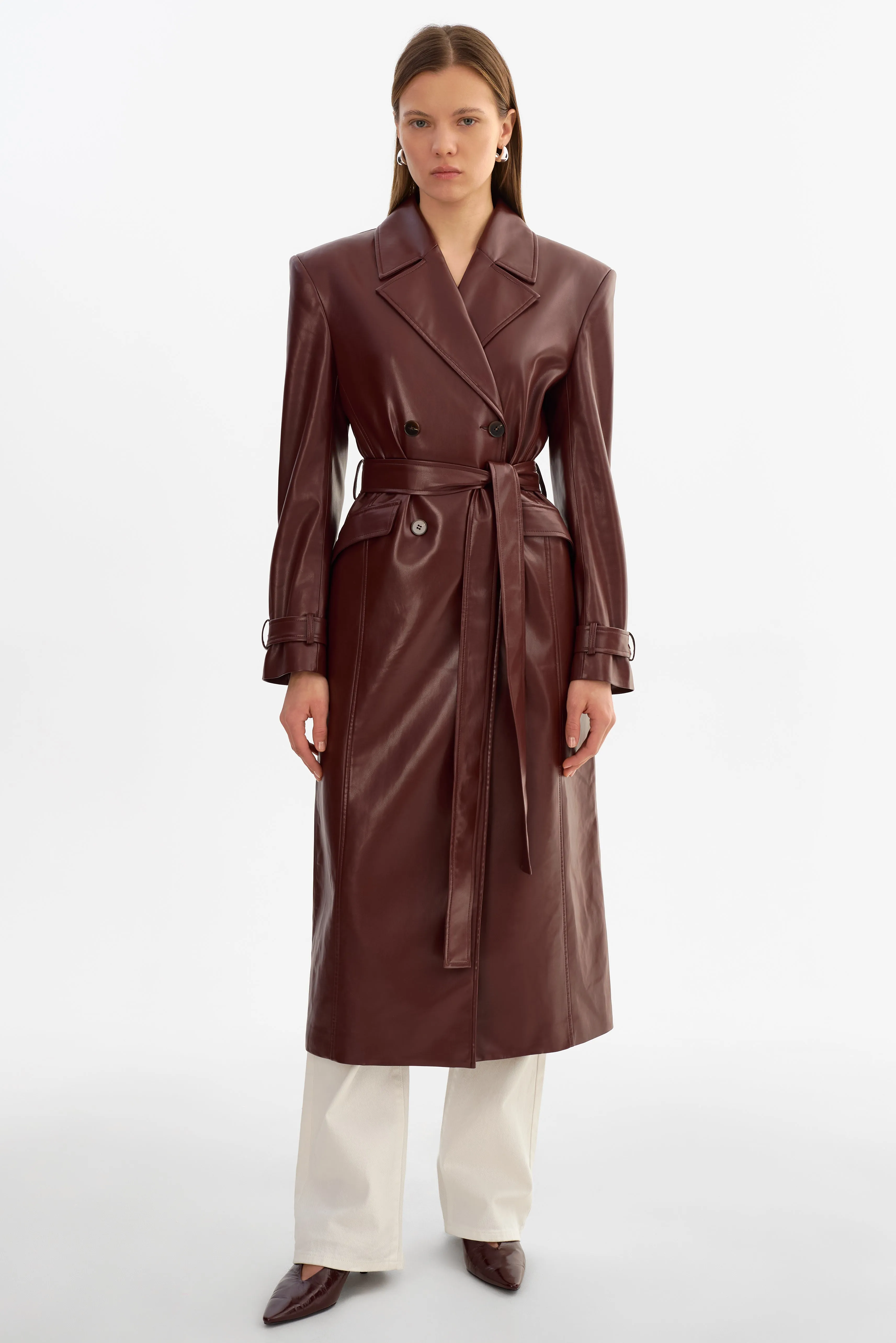 IOLANTHE | Faux Leather Trench Coat sold by LAMARQUE product image thumbnail 2