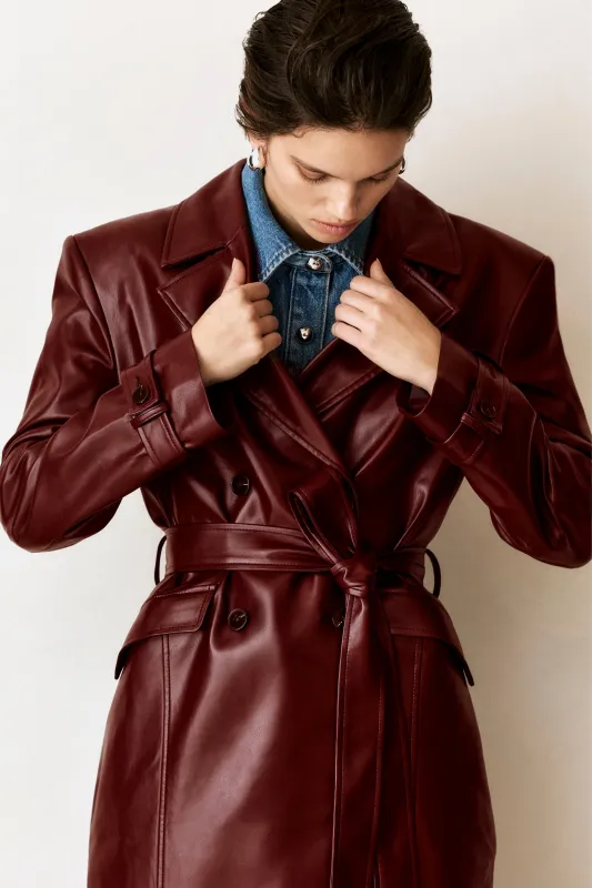 IOLANTHE | Faux Leather Trench Coat made by LAMARQUE