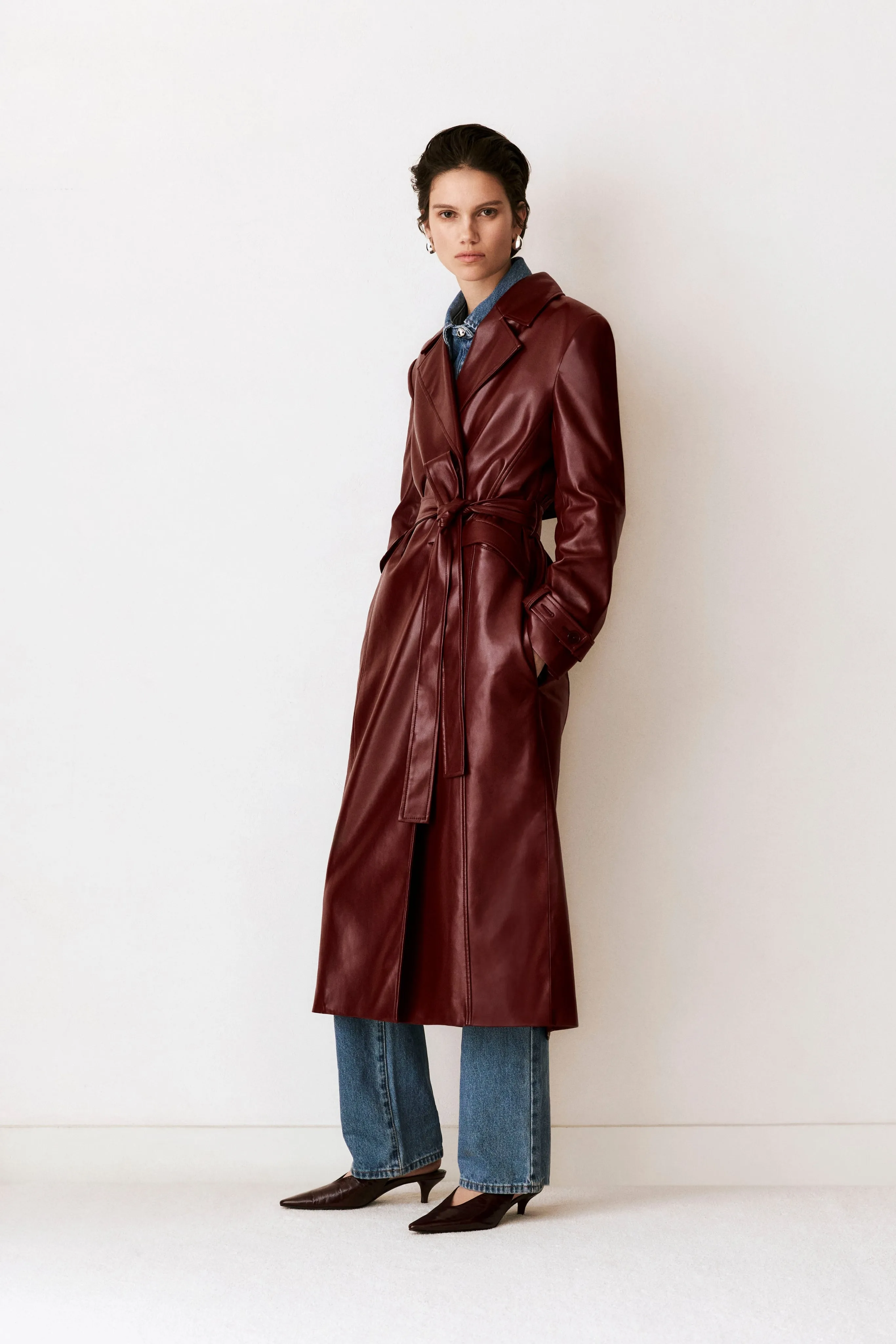 IOLANTHE | Faux Leather Trench Coat sold by LAMARQUE product image thumbnail 3