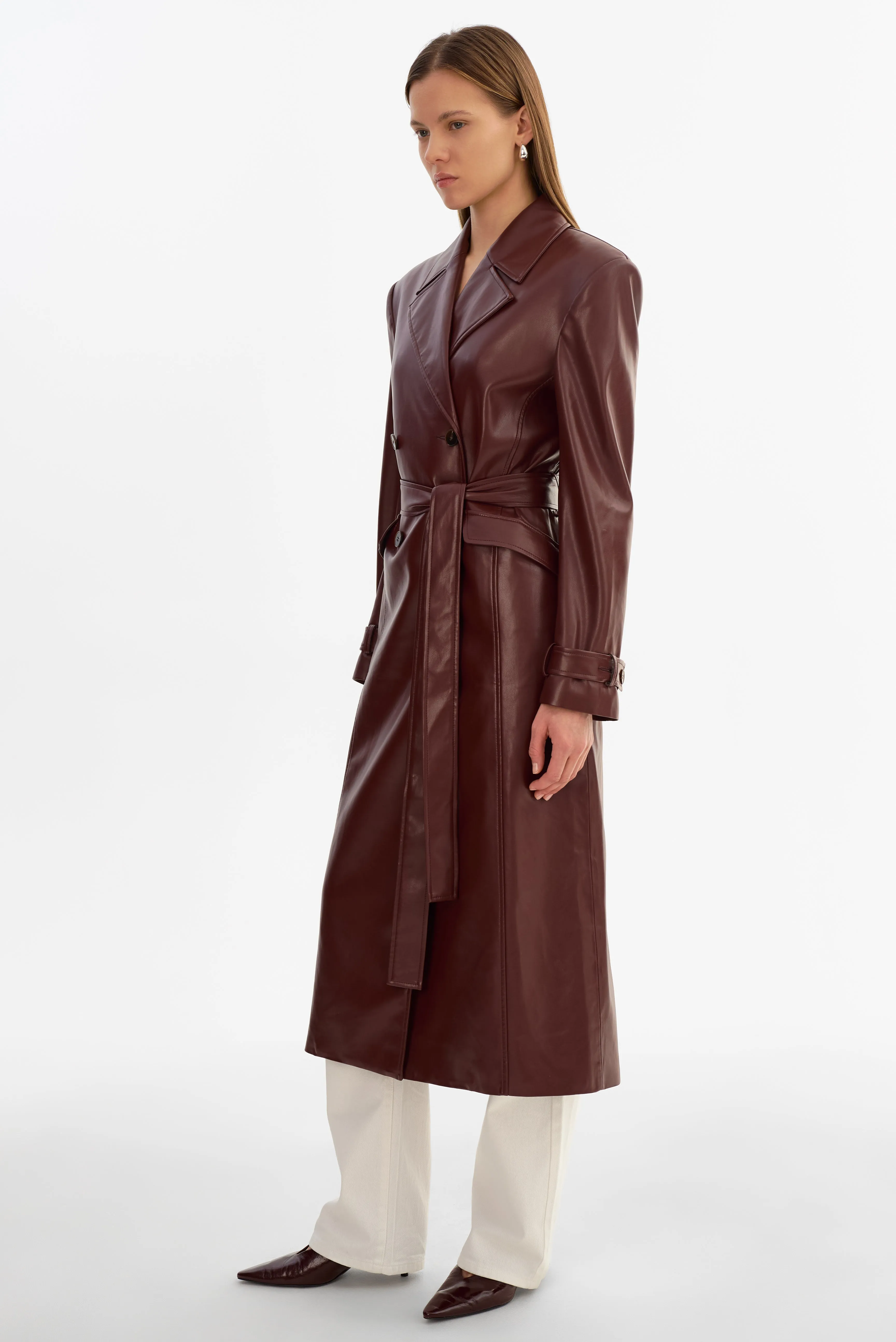 IOLANTHE | Faux Leather Trench Coat sold by LAMARQUE product image thumbnail 5
