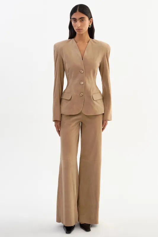 ELISE | Wide-Leg Suede Pants sold by LAMARQUE