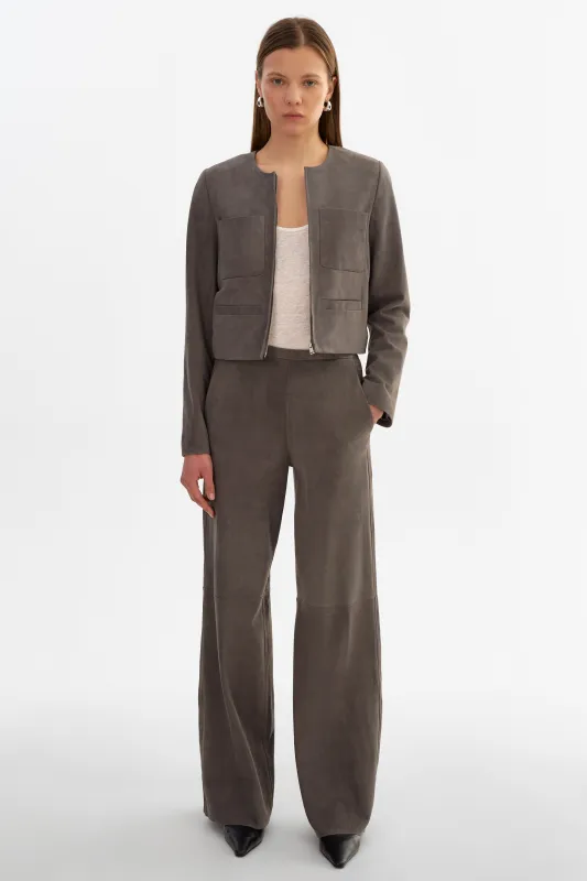 ELISE | Suede Wide Leg Pants sold by LAMARQUE