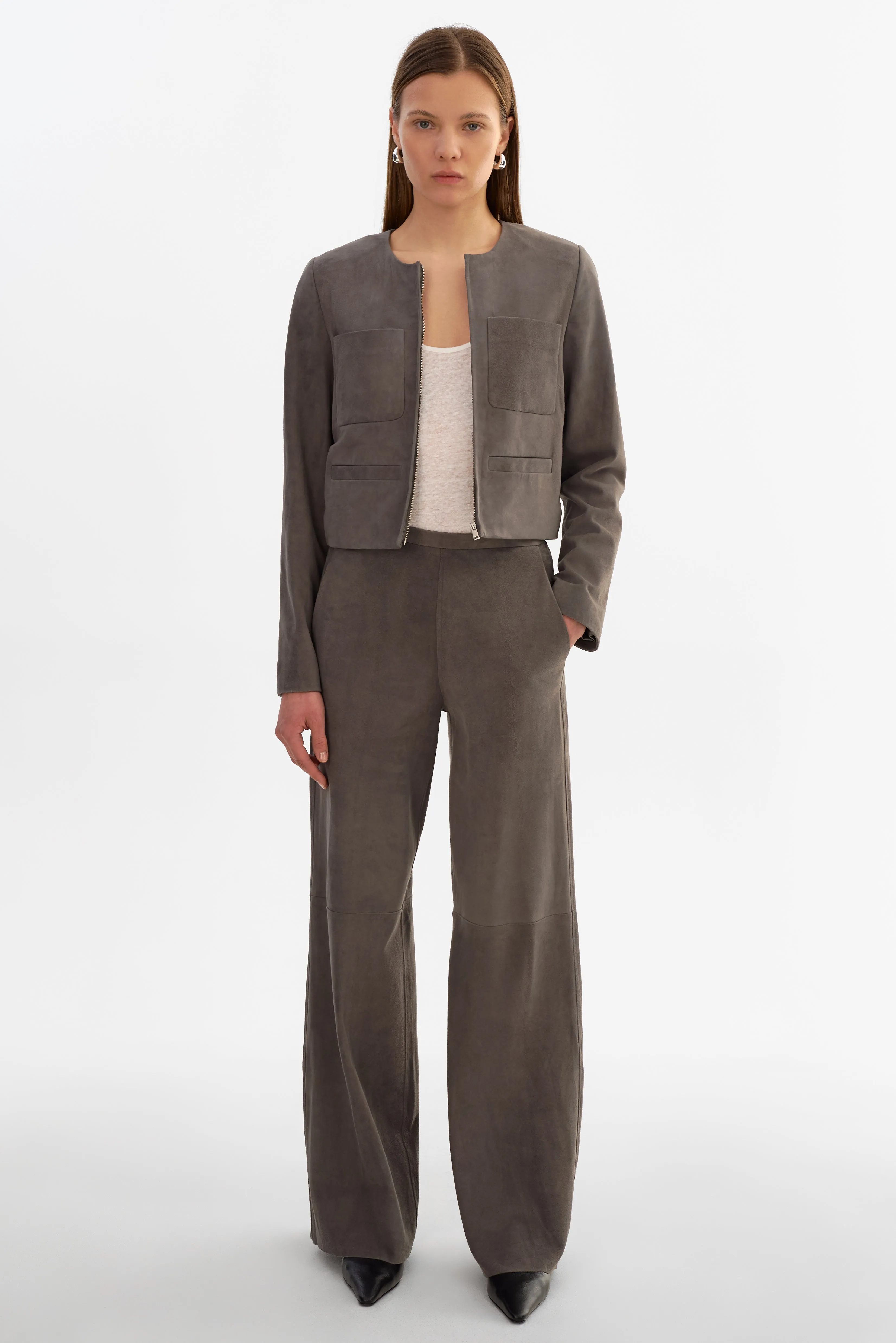 ELISE | Wide-Leg Suede Pants sold by LAMARQUE