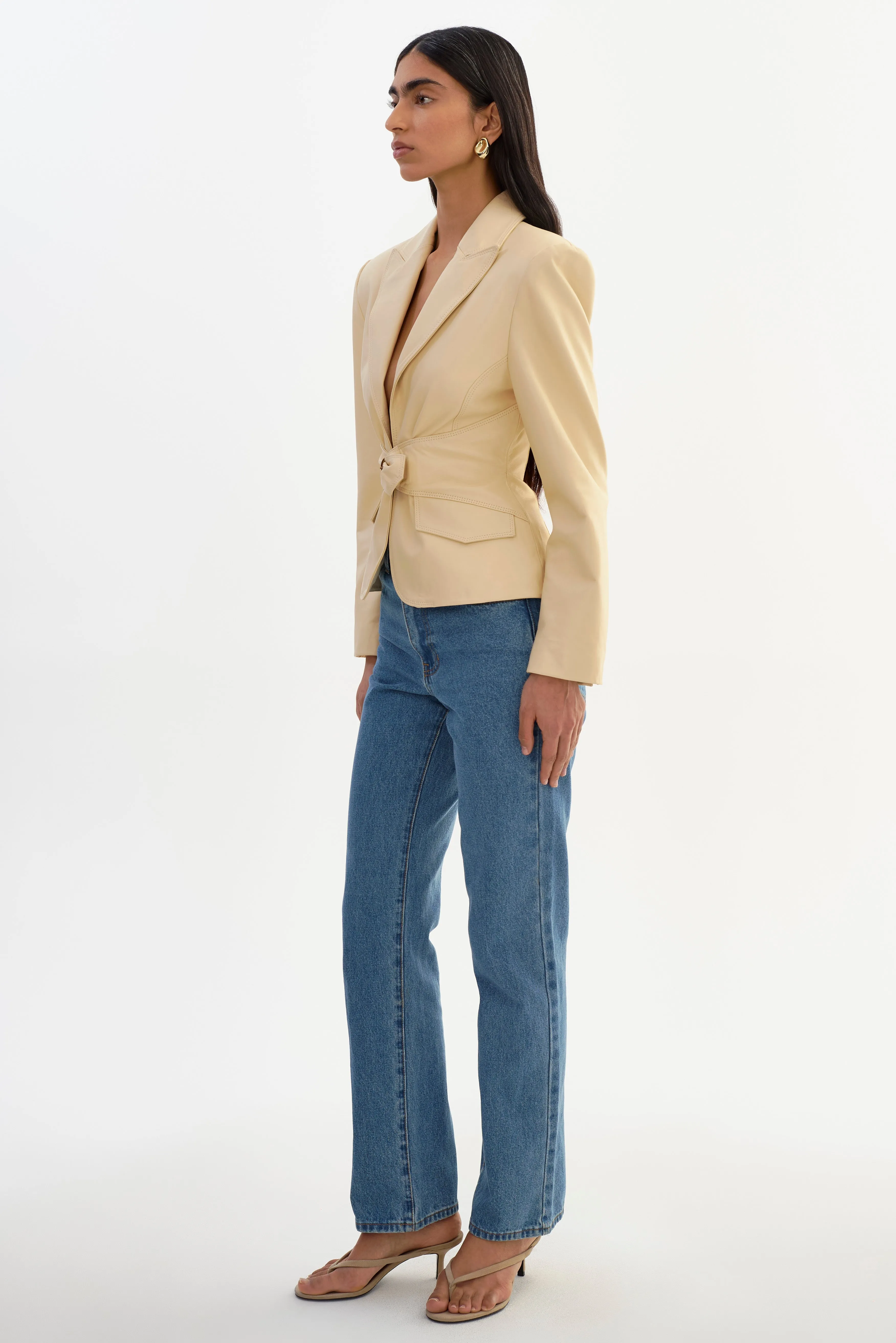WILEY | Belted Leather Blazer sold by LAMARQUE product image thumbnail 4