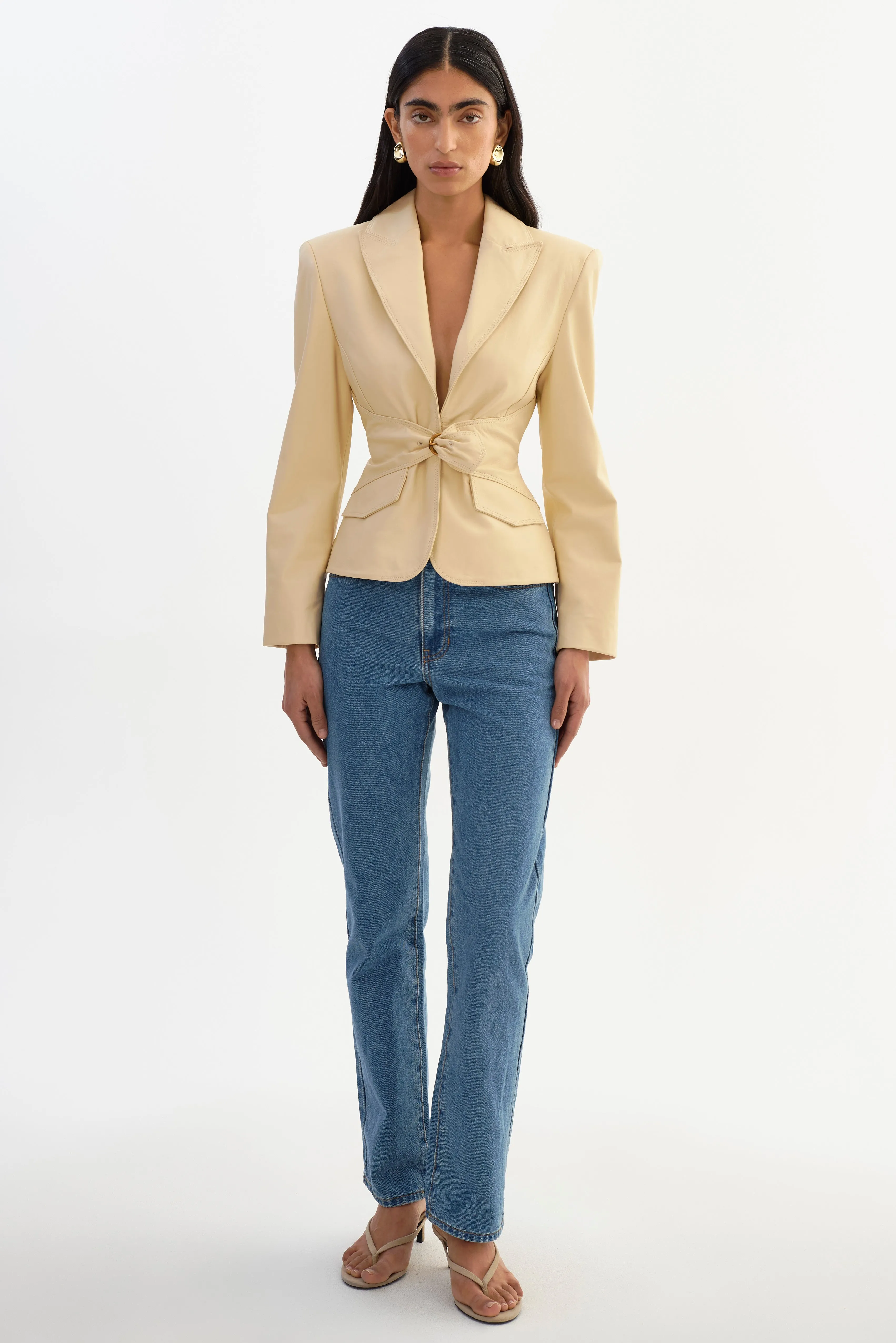 WILEY | Belted Leather Blazer sold by LAMARQUE product image thumbnail 2