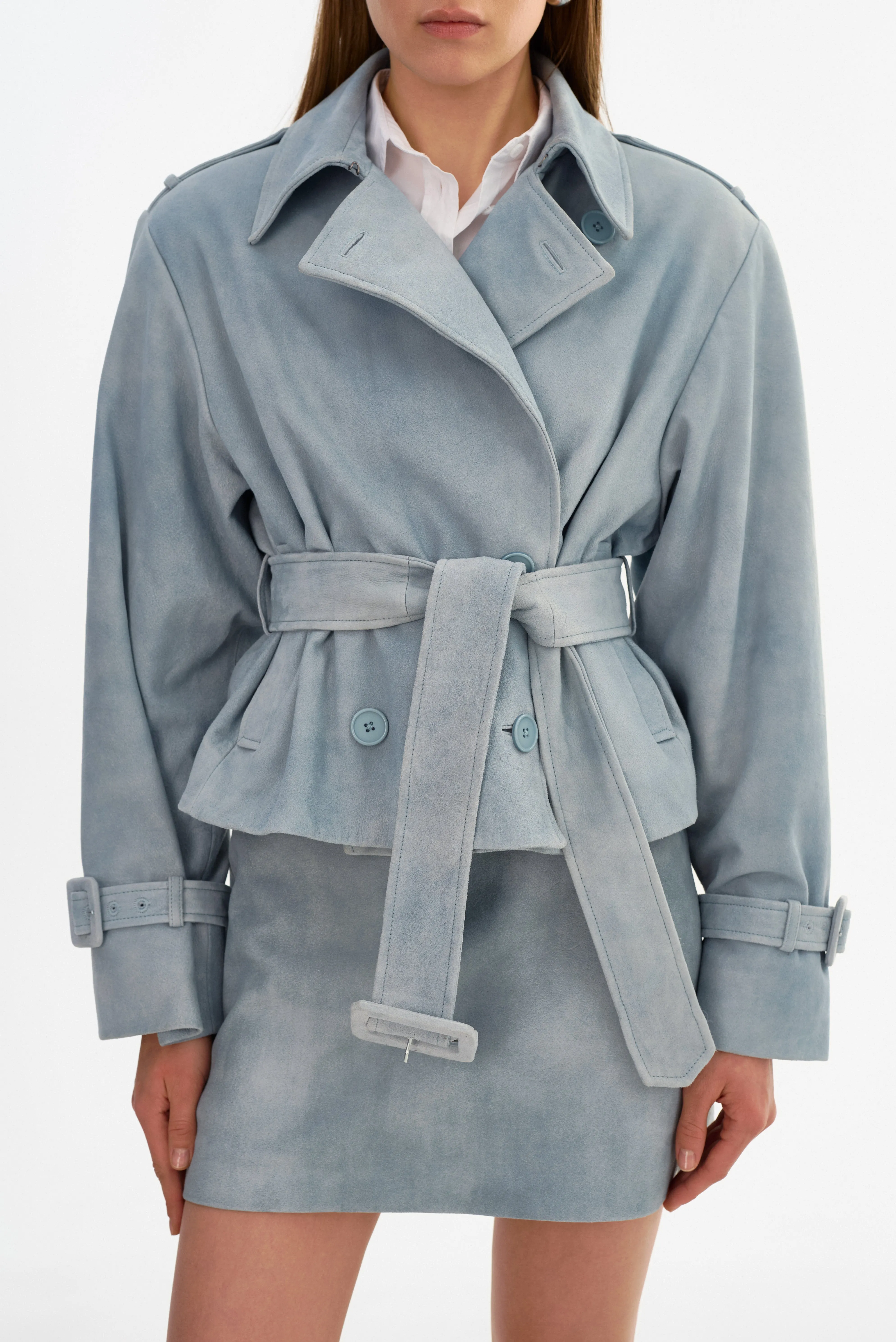 DHANA | Short Suede Trench Coat sold by LAMARQUE product image thumbnail 4