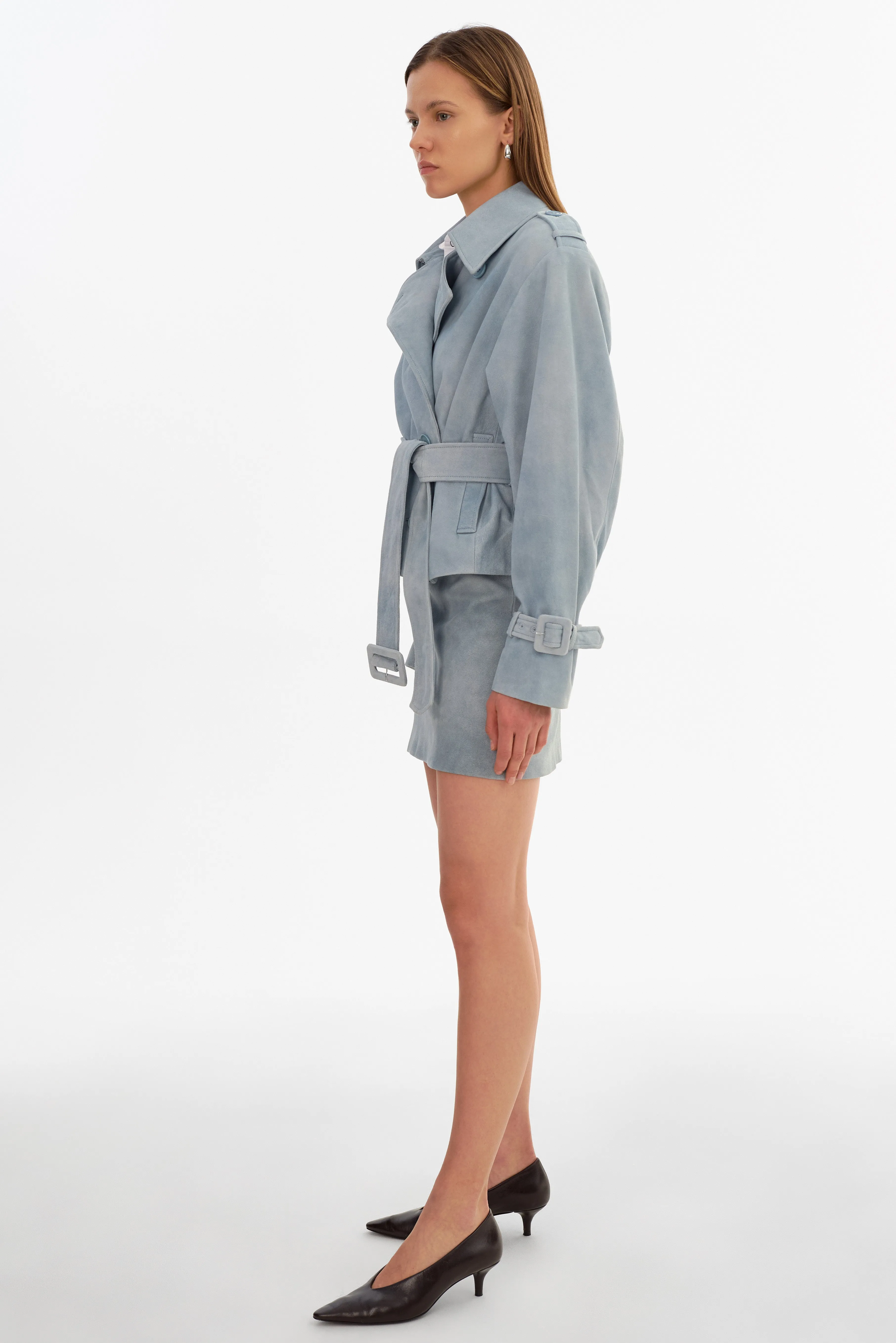 DHANA | Short Suede Trench Coat sold by LAMARQUE product image thumbnail 5