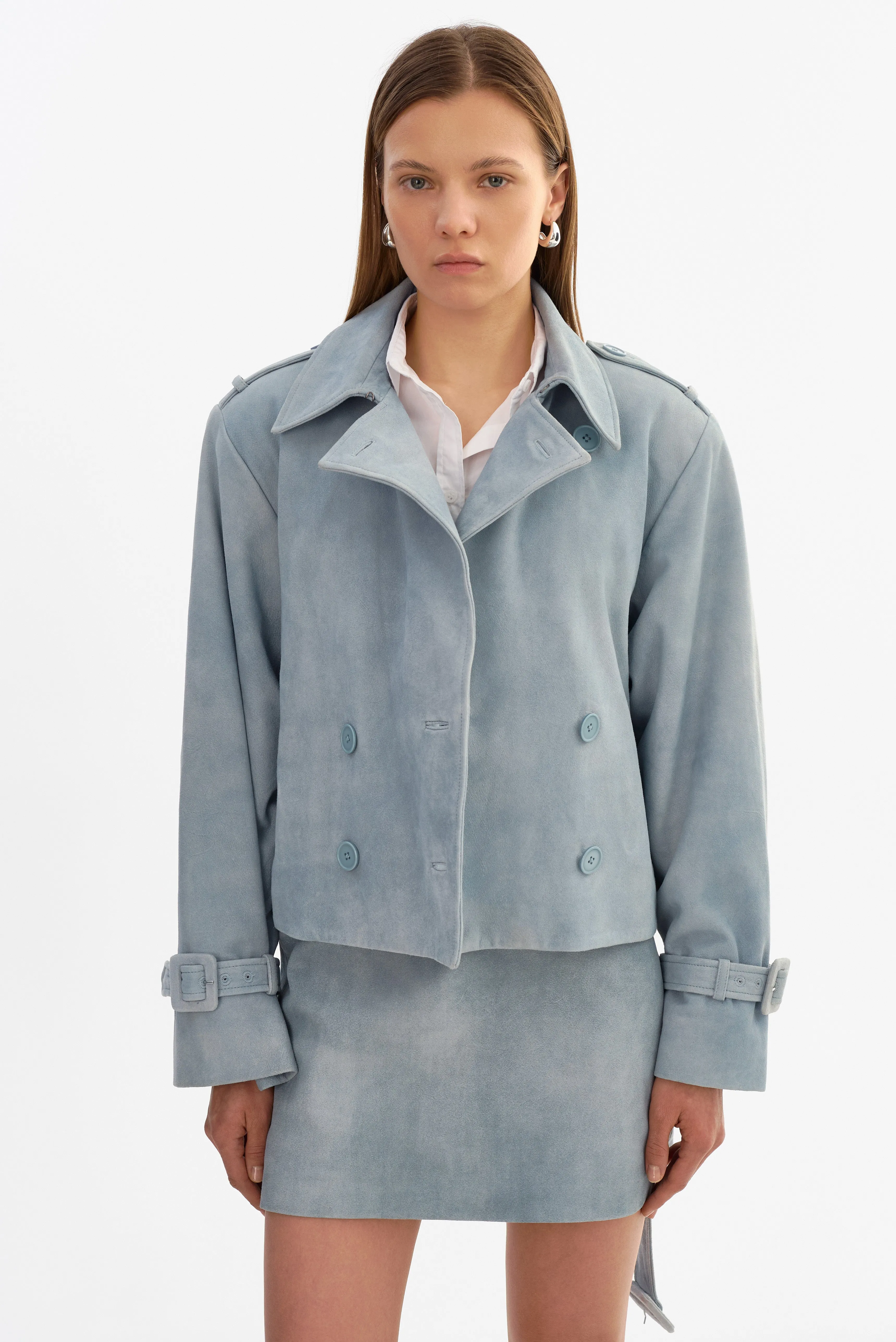 DHANA | Short Suede Trench Coat sold by LAMARQUE product image thumbnail 3