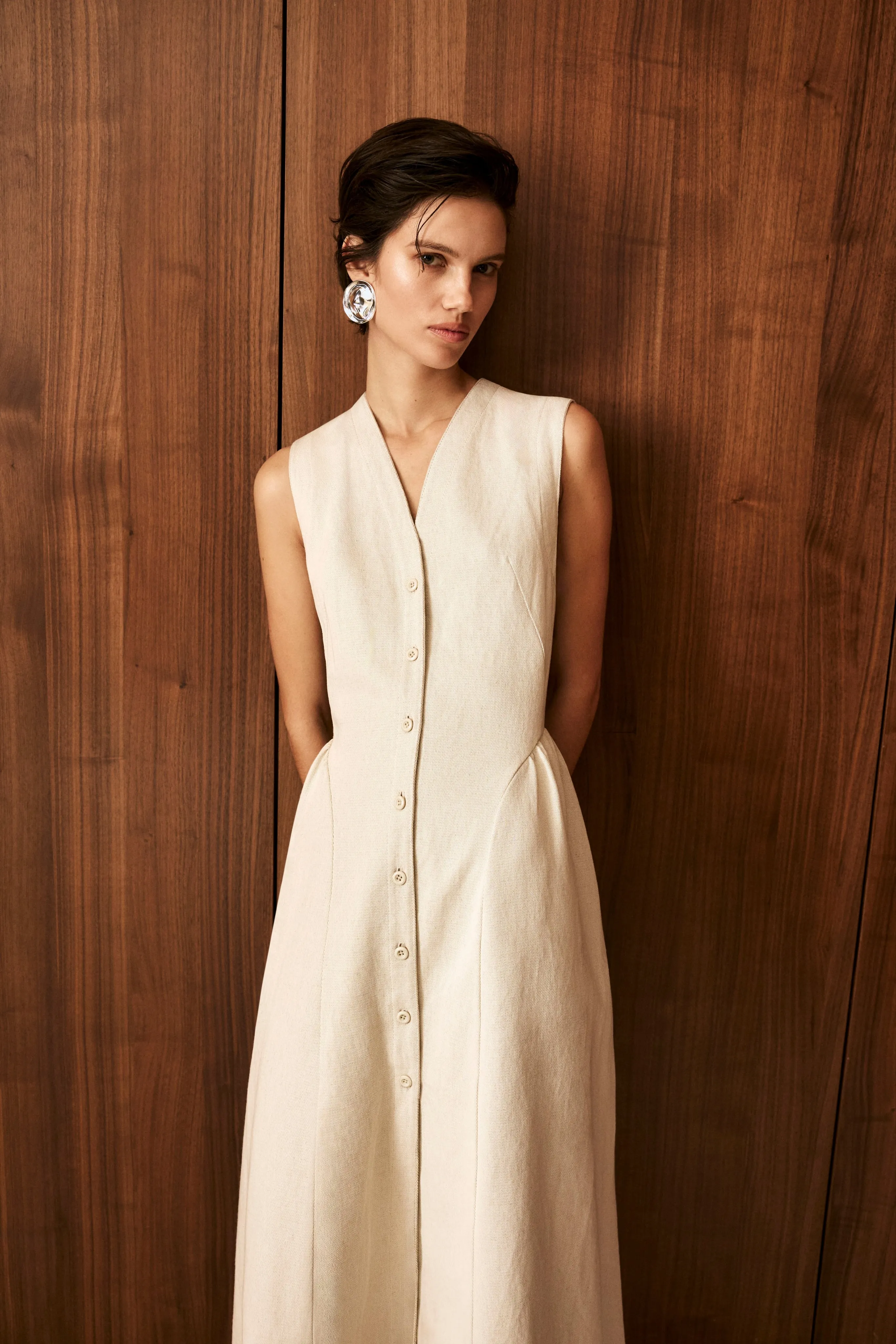 TAMIKA | Linen Blend Twill Dress sold by LAMARQUE product image thumbnail 3