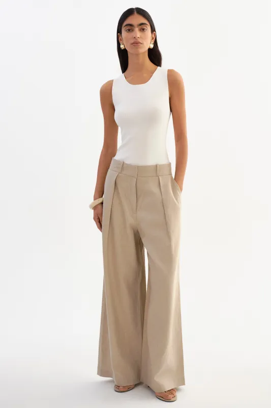 MIRIAM | Wide-Leg Linen Pants made by LAMARQUE