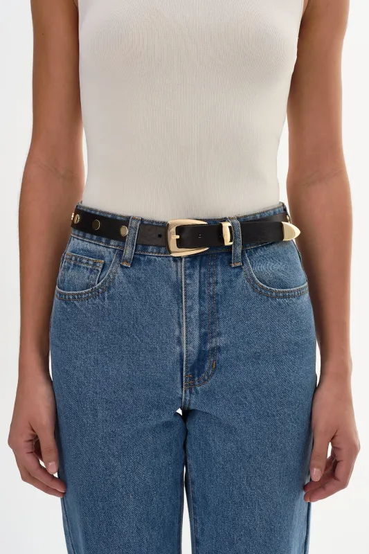 HAMPTONS | Studded Leather Belt made by LAMARQUE