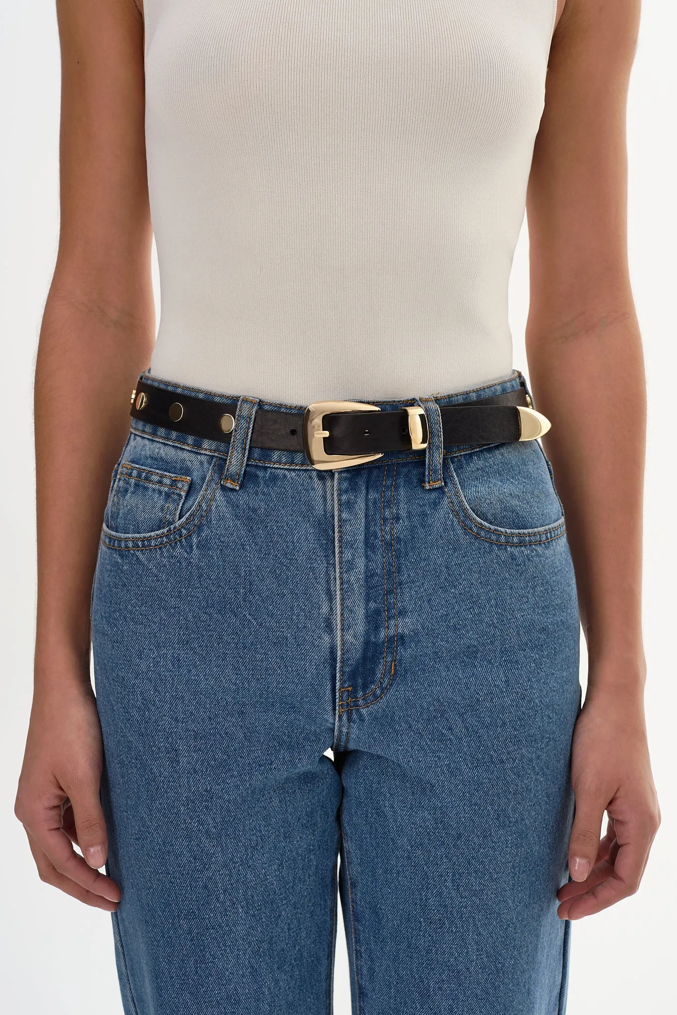 HAMPTONS | Studded Leather Belt sold by LAMARQUE