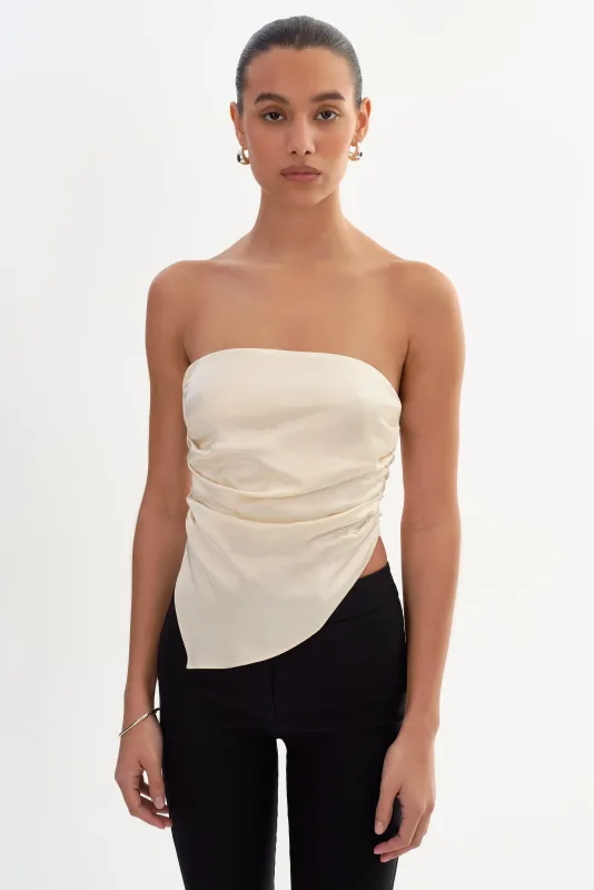 BAILA | Asymmetric Satin Scarf Top made by LAMARQUE