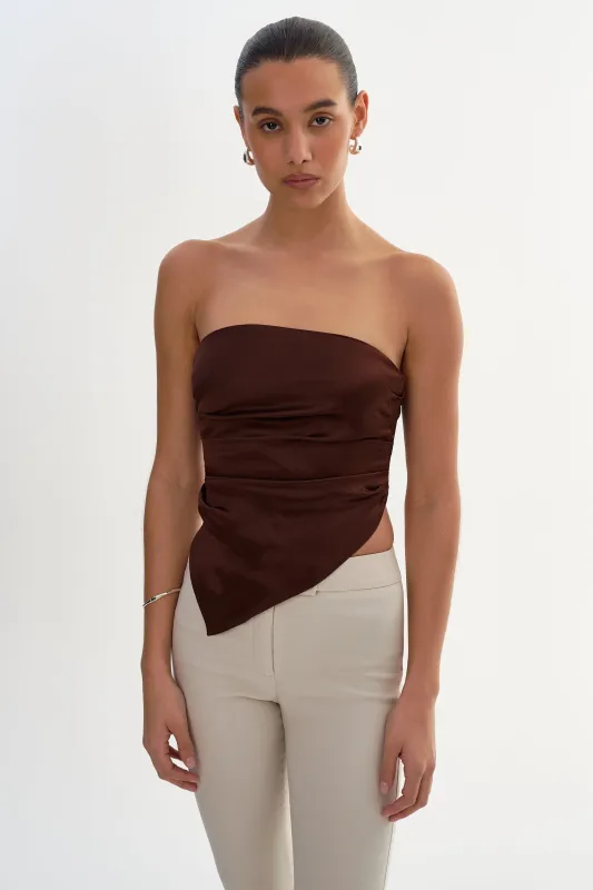 BAILA | Asymmetric Satin Scarf Top made by LAMARQUE