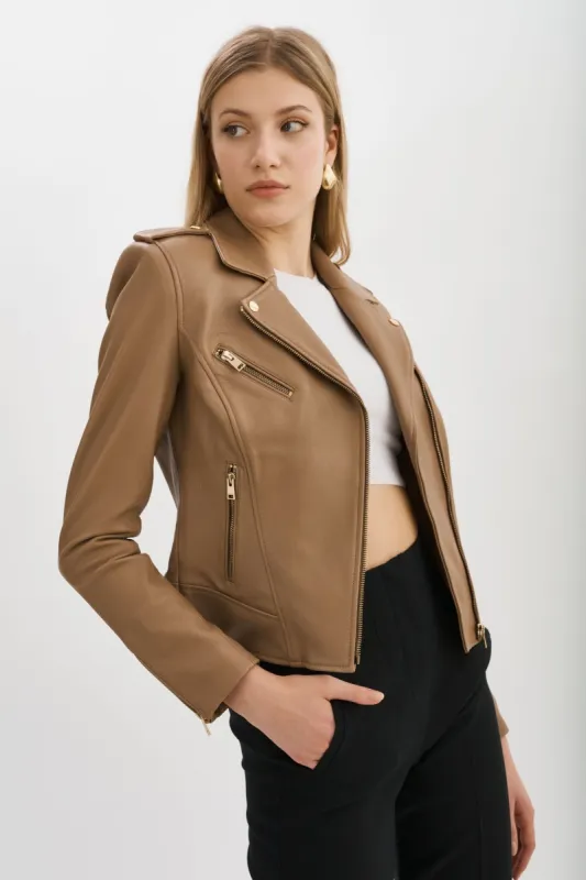 MELLIE | Leather Biker Jacket sold by La Marque