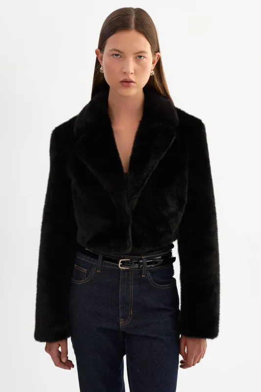CARLIE | Faux Fur Cropped Blazer made by LAMARQUE