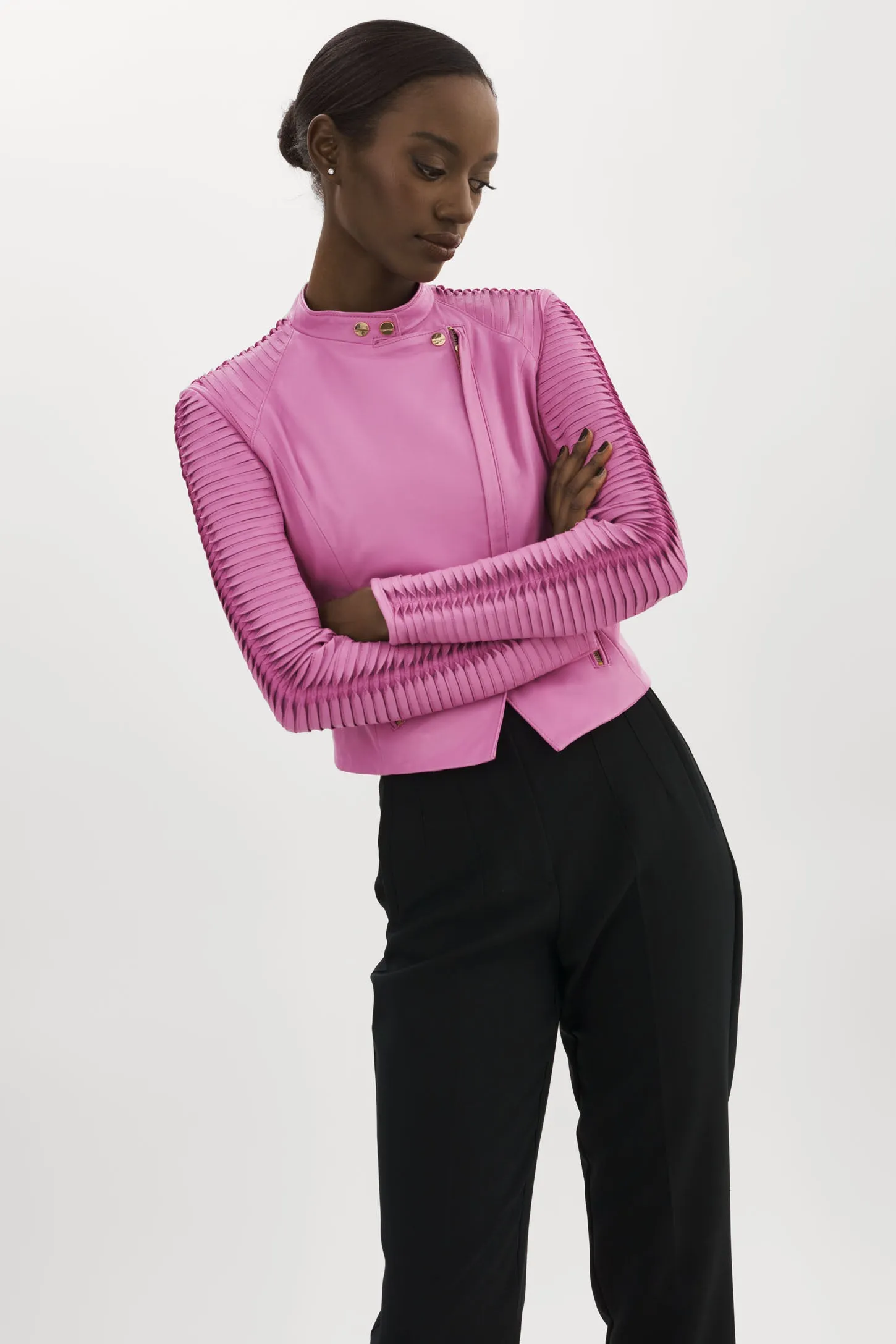 AZRA GOLD | Leather Biker Jacket sold by La Marque product image thumbnail 2