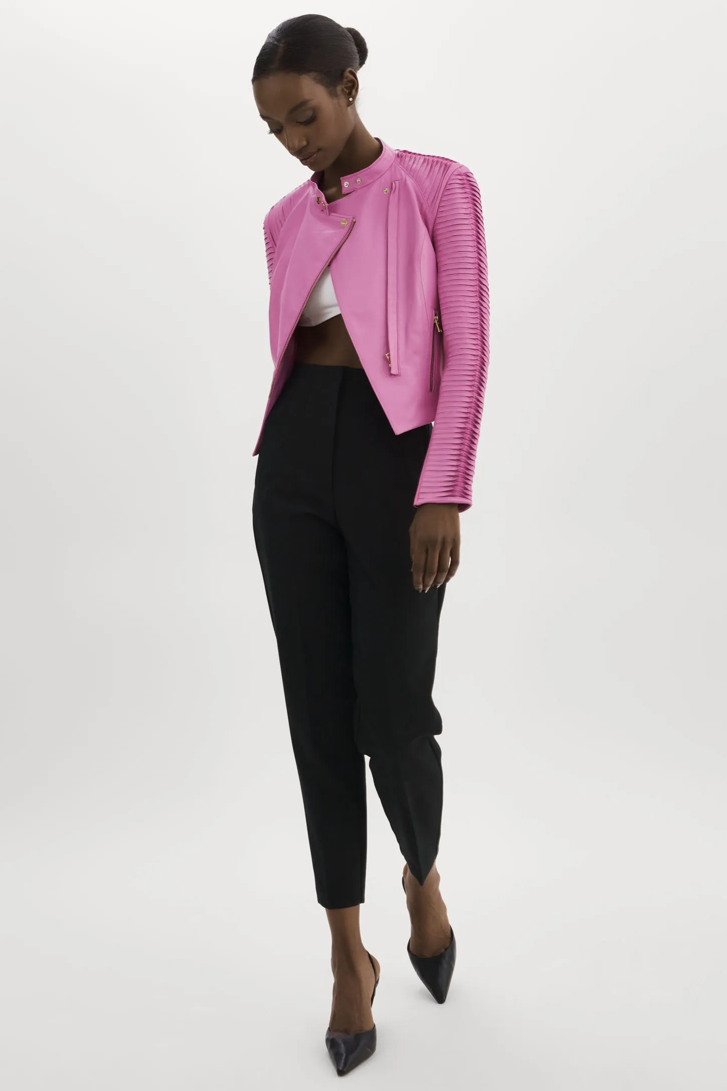 AZRA GOLD | Leather Biker Jacket sold by La Marque product image thumbnail 3