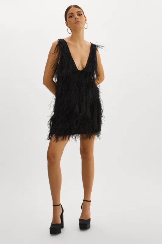 ALENA | Feather Dress sold by La Marque