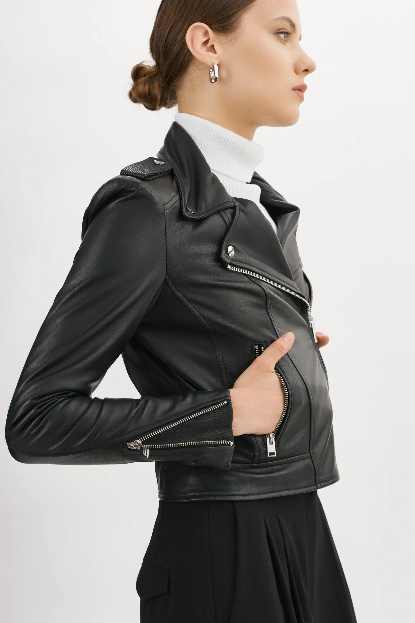 DONNA | Iconic Leather Biker Jacket sold by LAMARQUE product image thumbnail 4