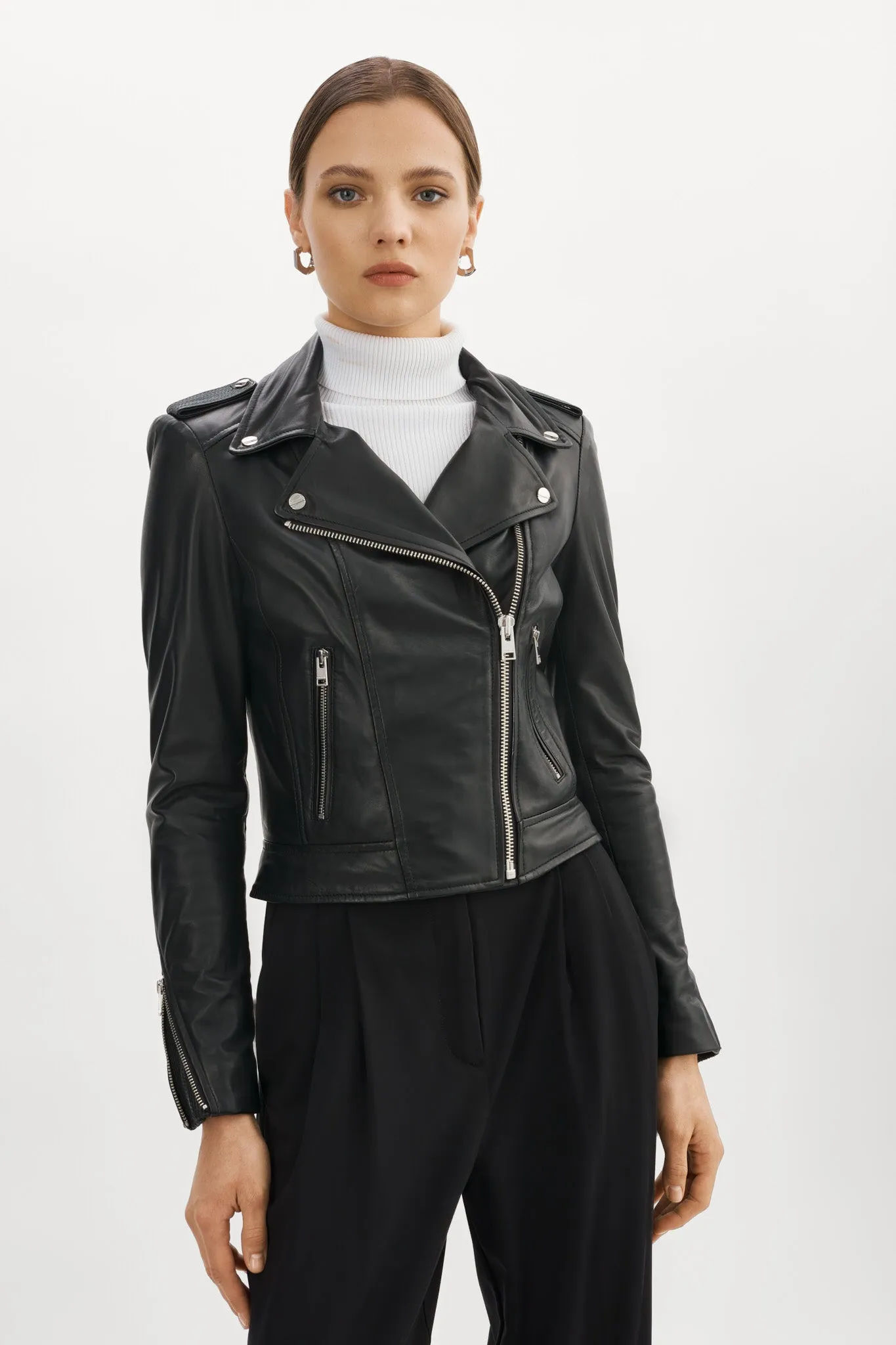 DONNA | Iconic Leather Biker Jacket sold by LAMARQUE product image thumbnail 2