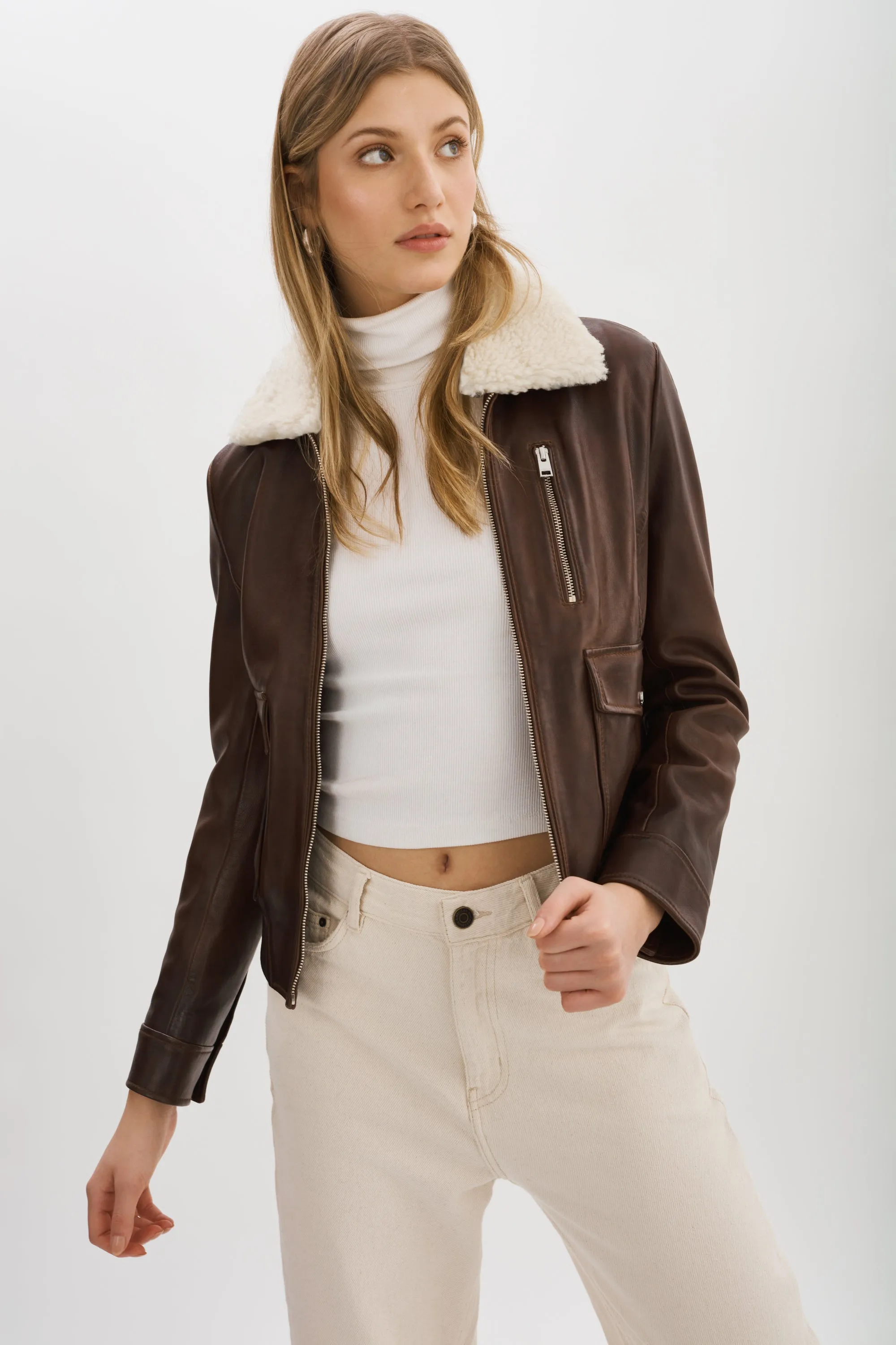 KLEMENCE | Leather Aviator Jacket sold by La Marque product image thumbnail 2