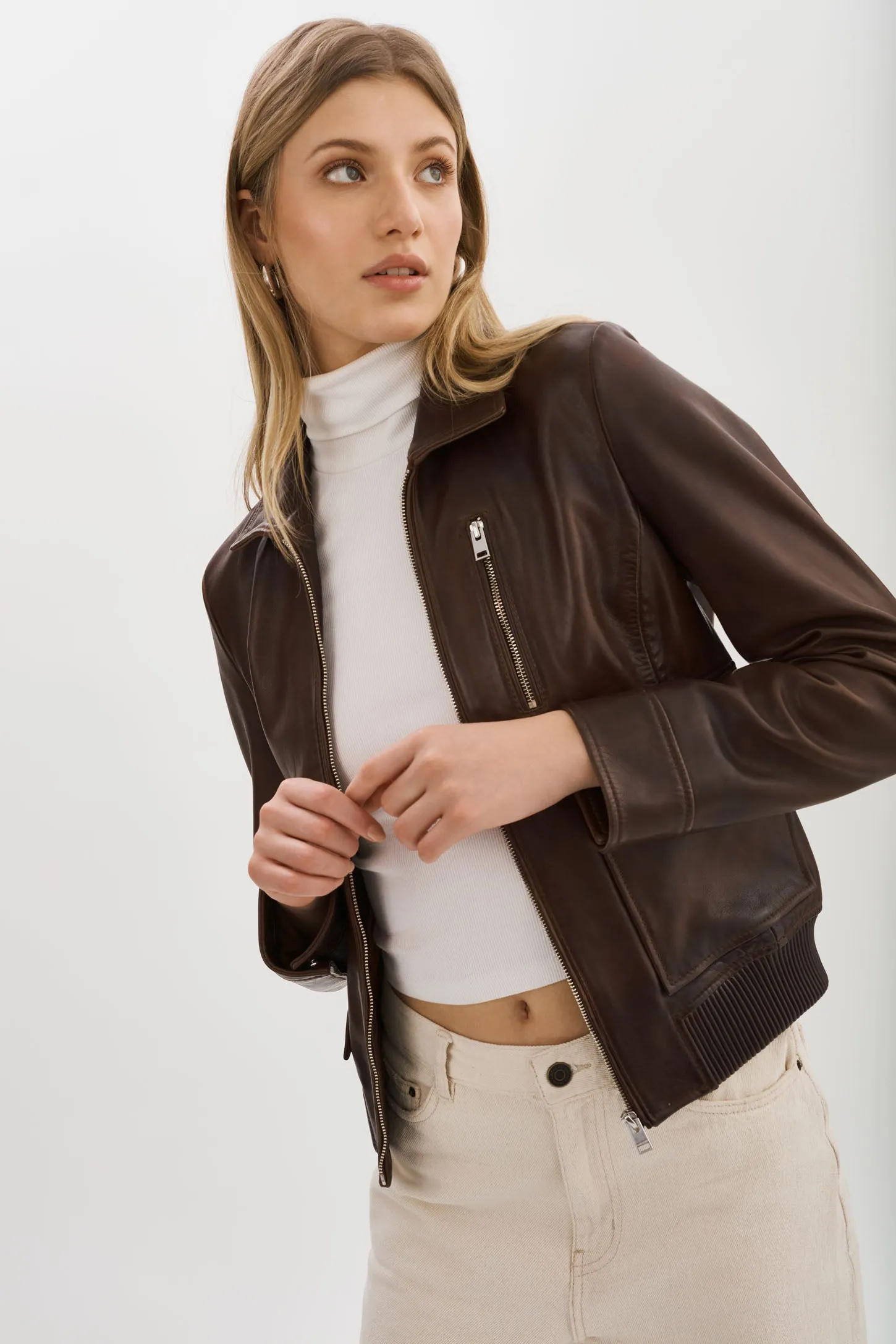KLEMENCE | Leather Aviator Jacket sold by La Marque product image thumbnail 5