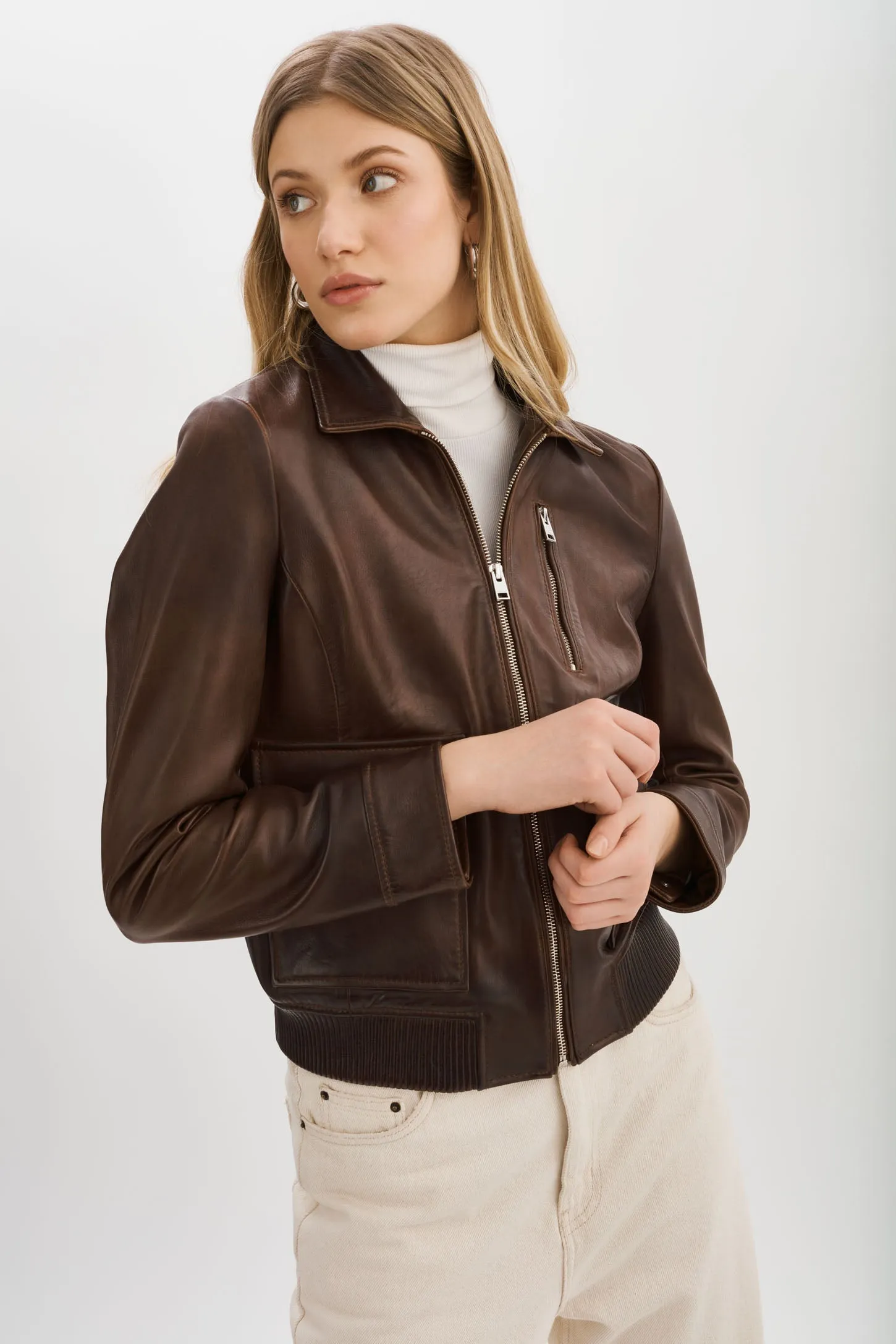 KLEMENCE | Leather Aviator Jacket sold by La Marque product image thumbnail 4