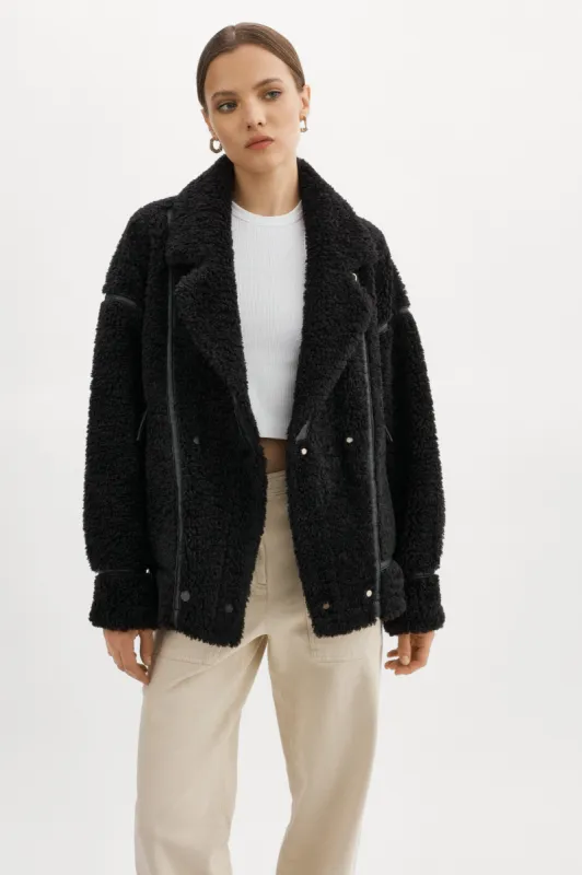 BADU | Oversized Faux Shearling Jacket sold by La Marque