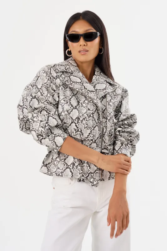 SHELIA | Faux Leather Biker Jacket sold by La Marque